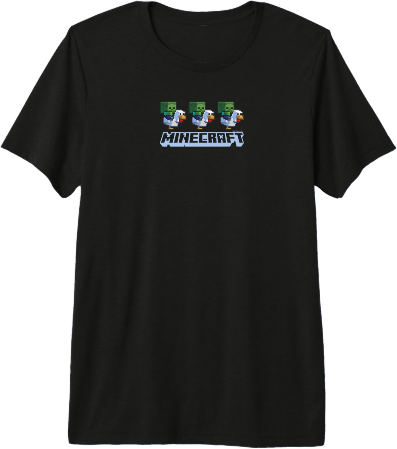 Minecraft Chicken Jockey Chibi Pixelated Logo Premium