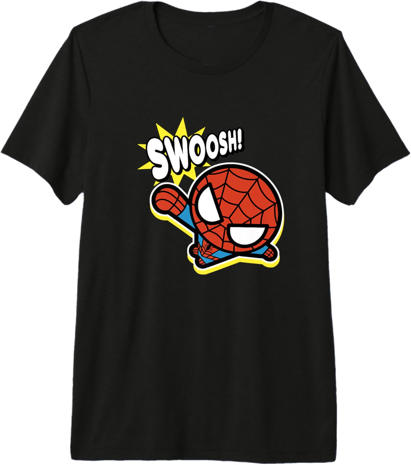 Marvel Kawaii Swoosh! Chibi Spidey Jumping Into Action Logo Premium