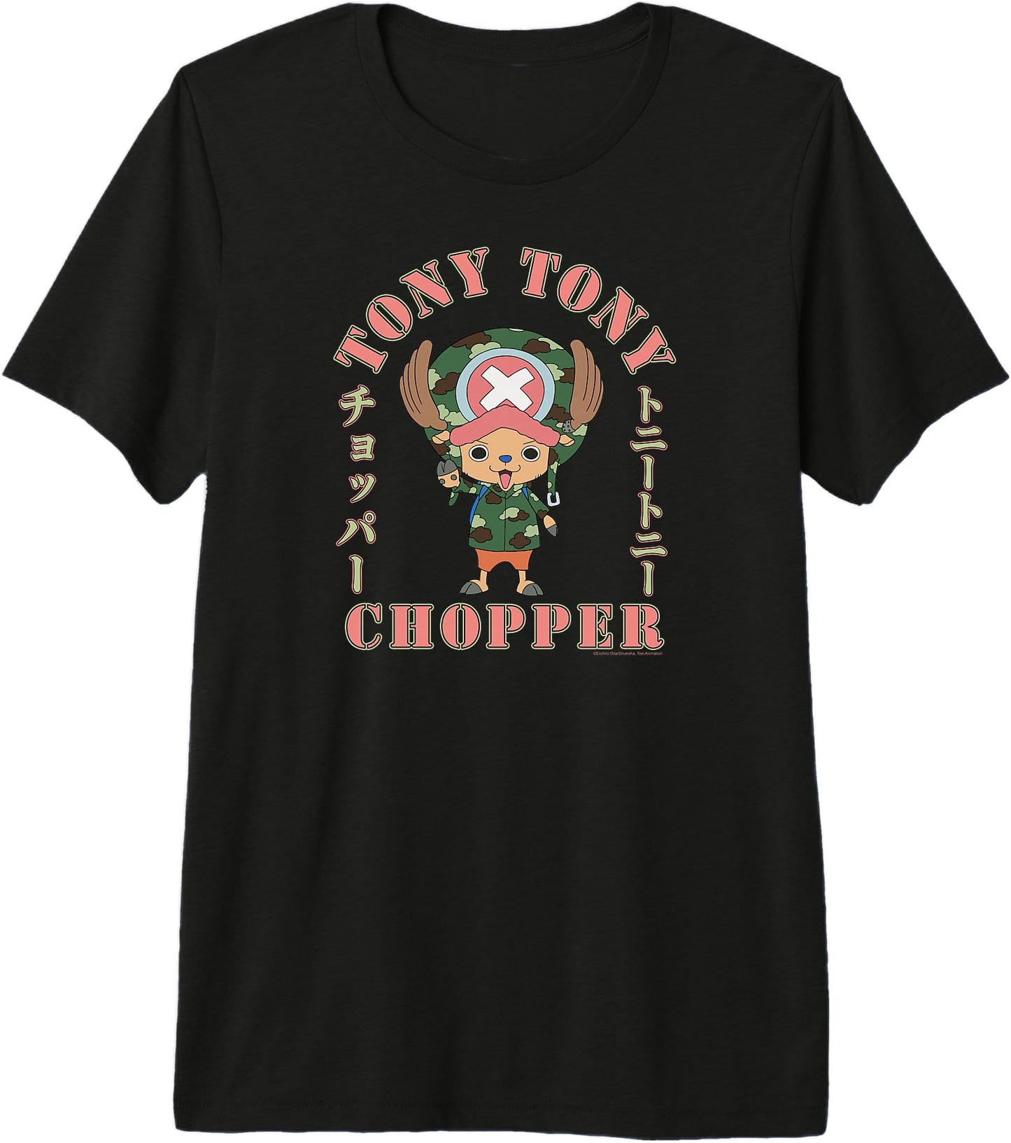 One Piece Anime Tony Tony Chopper Camo Arched Kanji Premium Tri-blend