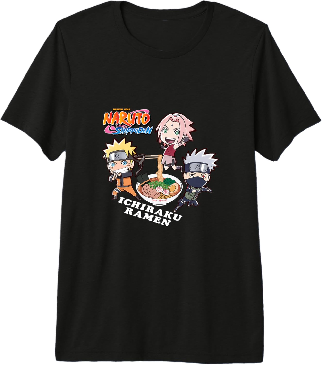 Naruto Shippuden Chibi Characters Eating Ramen Premium Tri-Blend