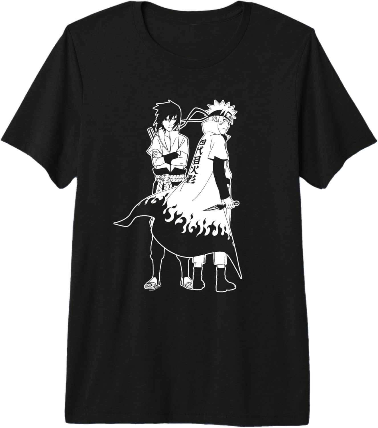Naruto Shippuden Naruto and Sasuke Outline Anime Premium Tri-Blend