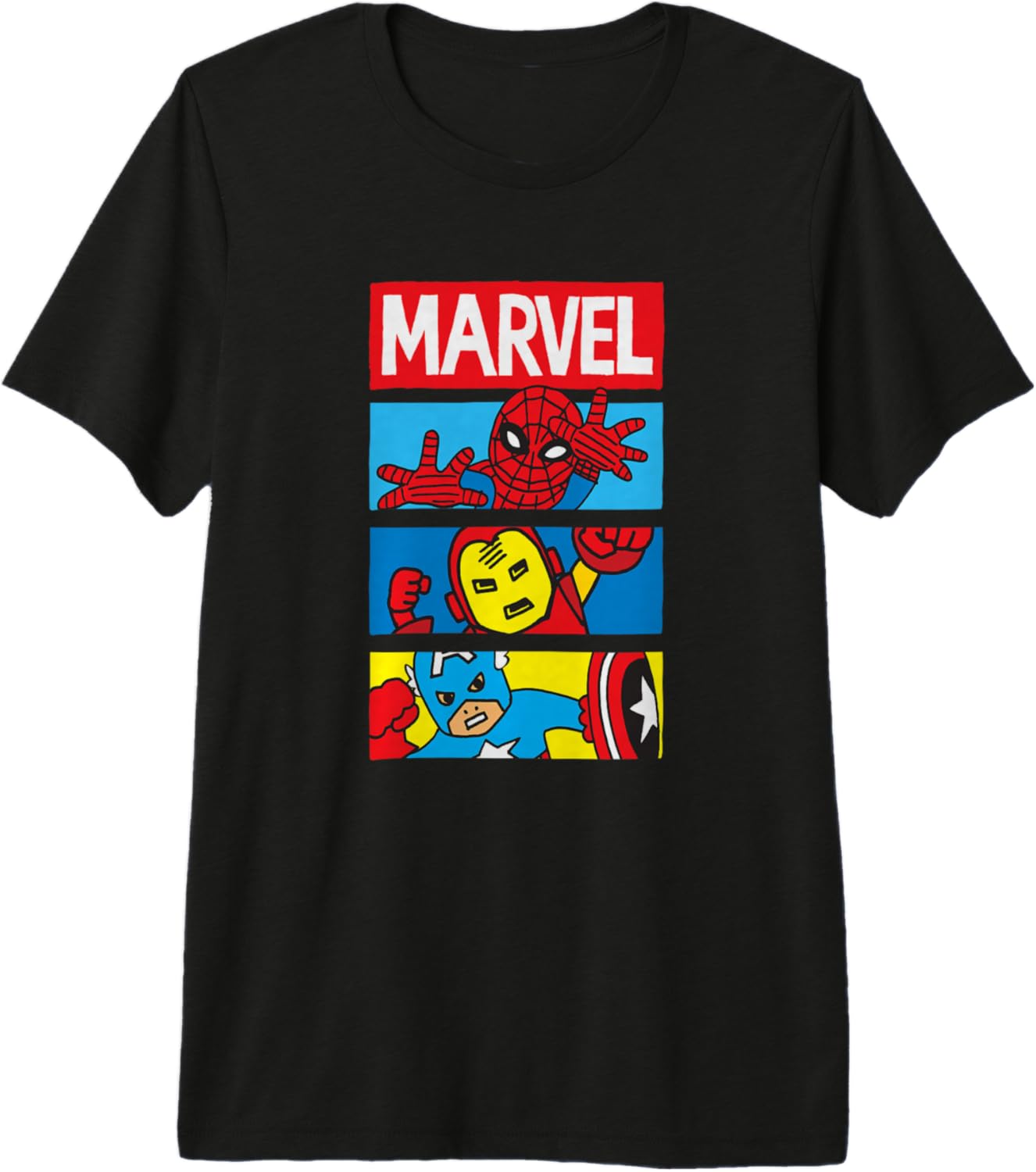 Marvel Comics Avengers Chibi Youth Team Up Panels Premium Tri-Blend