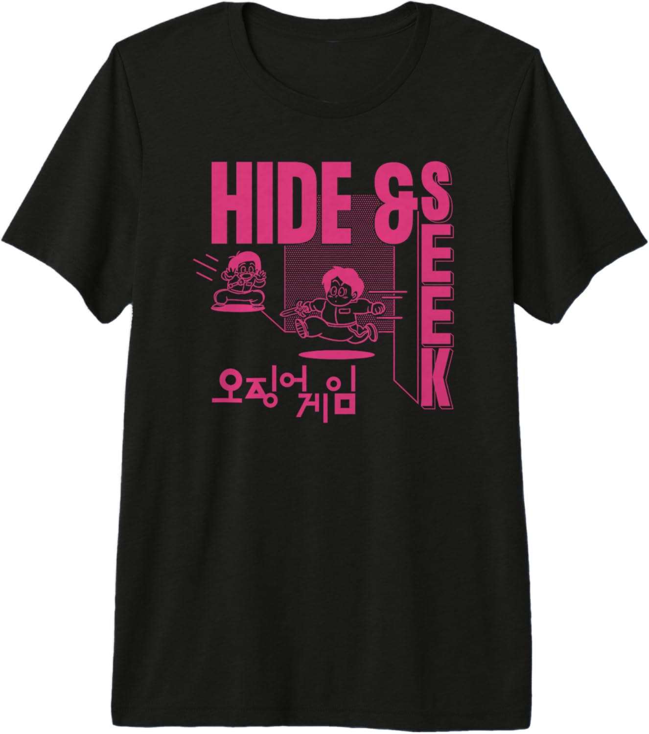 Squid Game Season 3 Hide And Seek Chibi Characters Outline Premium Tri-blend