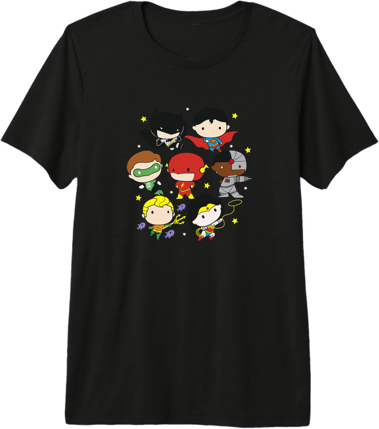 DC Comics Justice League Superhero Chibi Group Portraits Premium Tri-blend