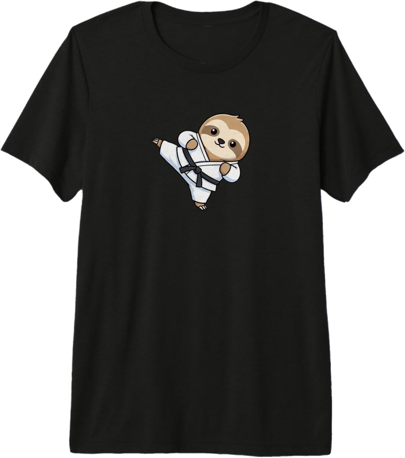 Funny Sloth Karate Kick Cartoon Chibi Design Premium Tri-Blend