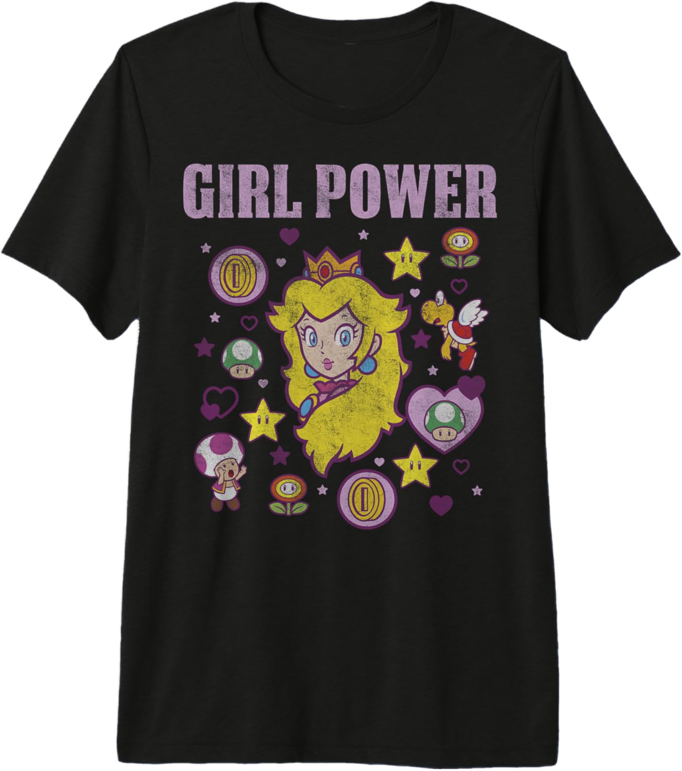 Nintendo Super Mario Peach Girl Power Icons Premium T-Shirt Premium