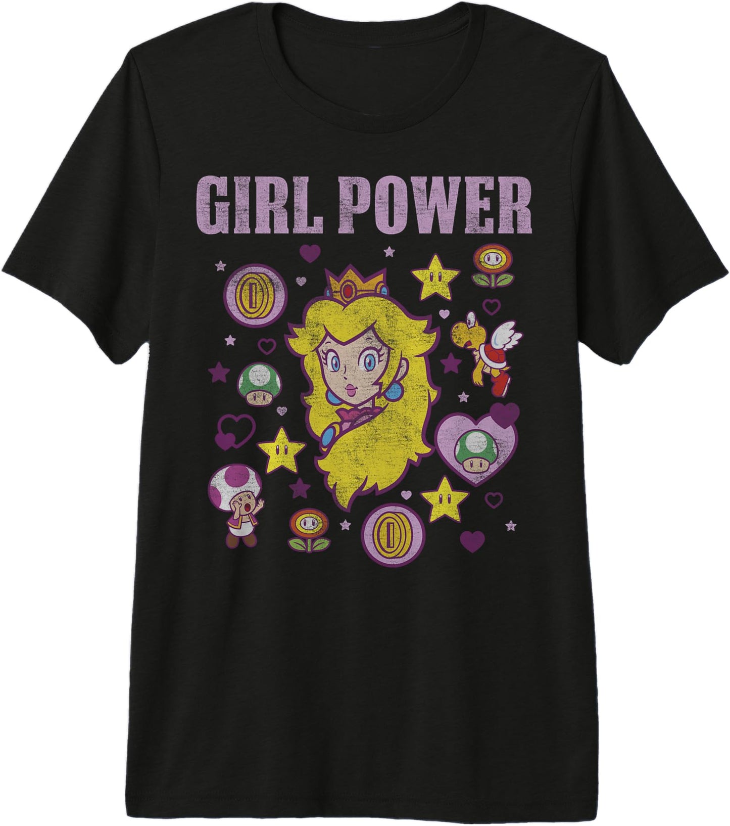 Nintendo Super Mario Peach Girl Power Icons Premium T-Shirt Premium