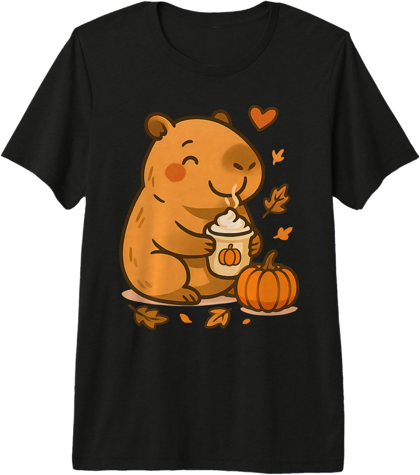 Cute Capybara Coffee Pumpkin Spice Kawaii Fall Vibes Girls Premium Tri-Blend