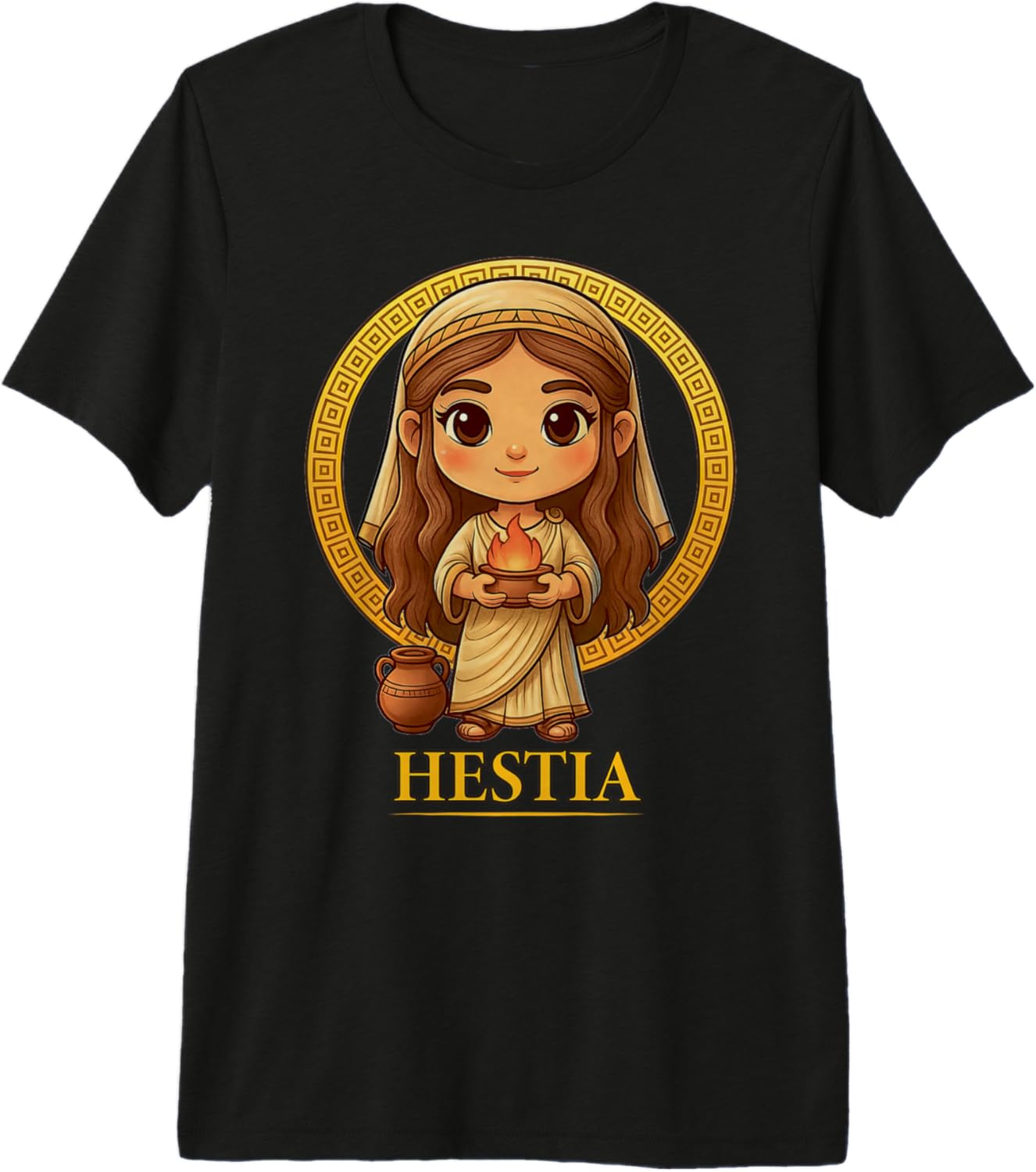 Cute Greek Mythology Ancient Greece Goddess Hestia Chibi Premium Tri-Blend