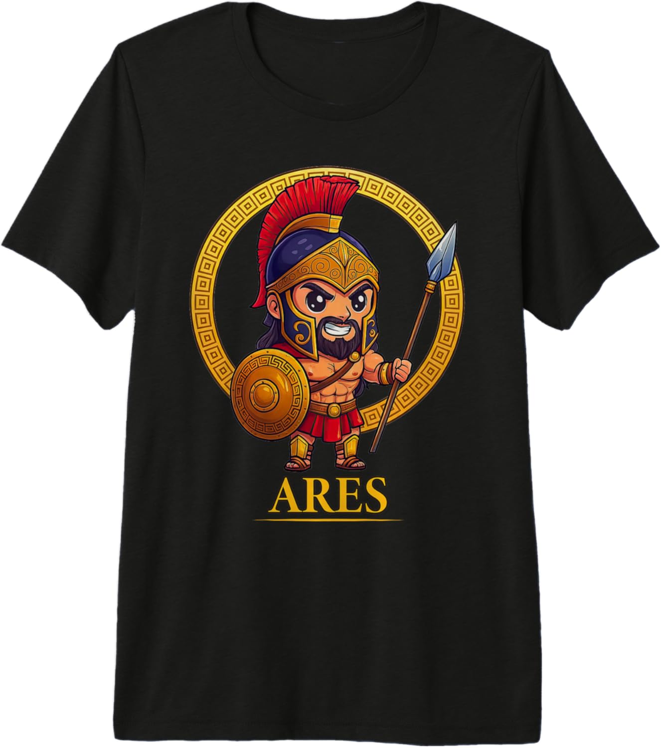 Cute Greek Mythology God Ares Ancient Greece Chibi Premium Tri-Blend