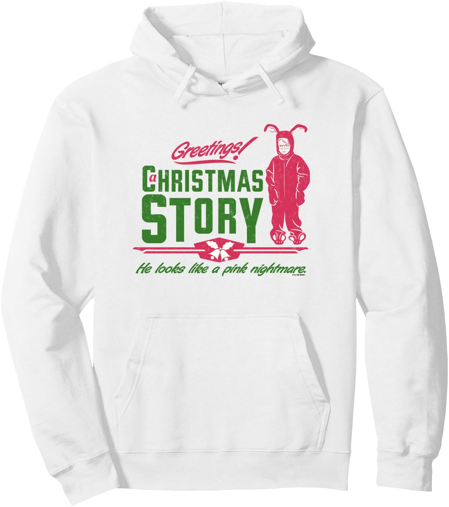 A Christmas Story Greetings! He Looks Like A Pink Nightmare Pullover Hoodie