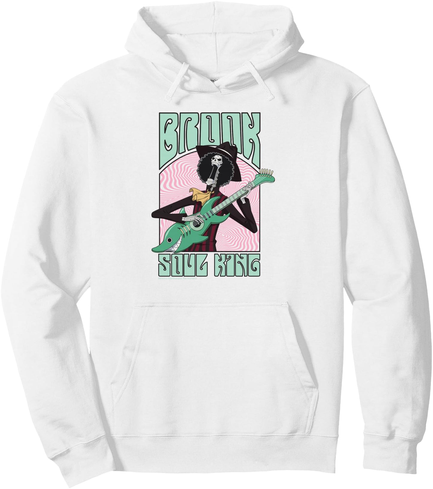 One Piece Anime Soul King Brook Groovy Guitar Concert Pullover Hoodie