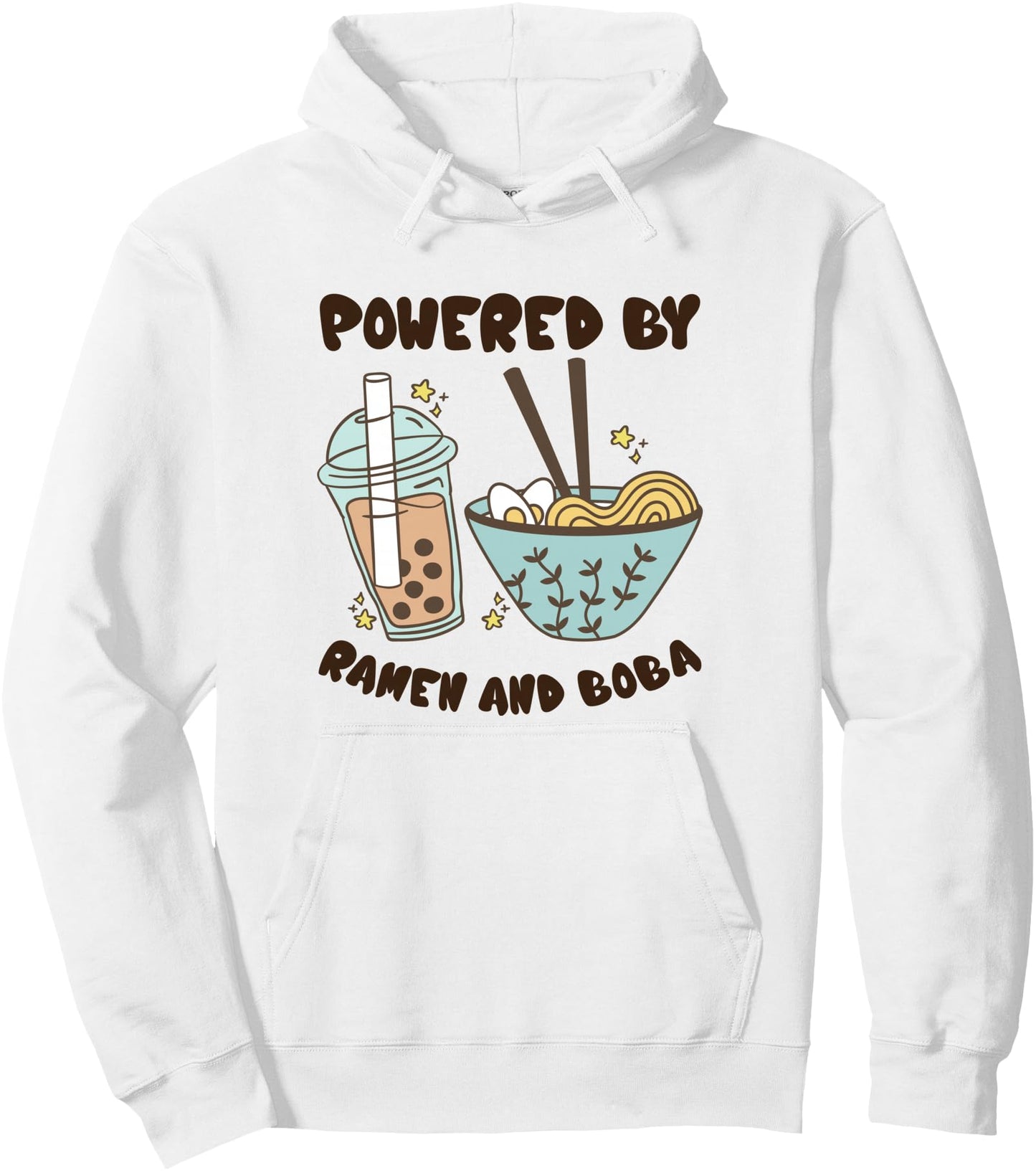 Powered By Ramen And Boba Tea Japanese Food Anime Pullover Hoodie