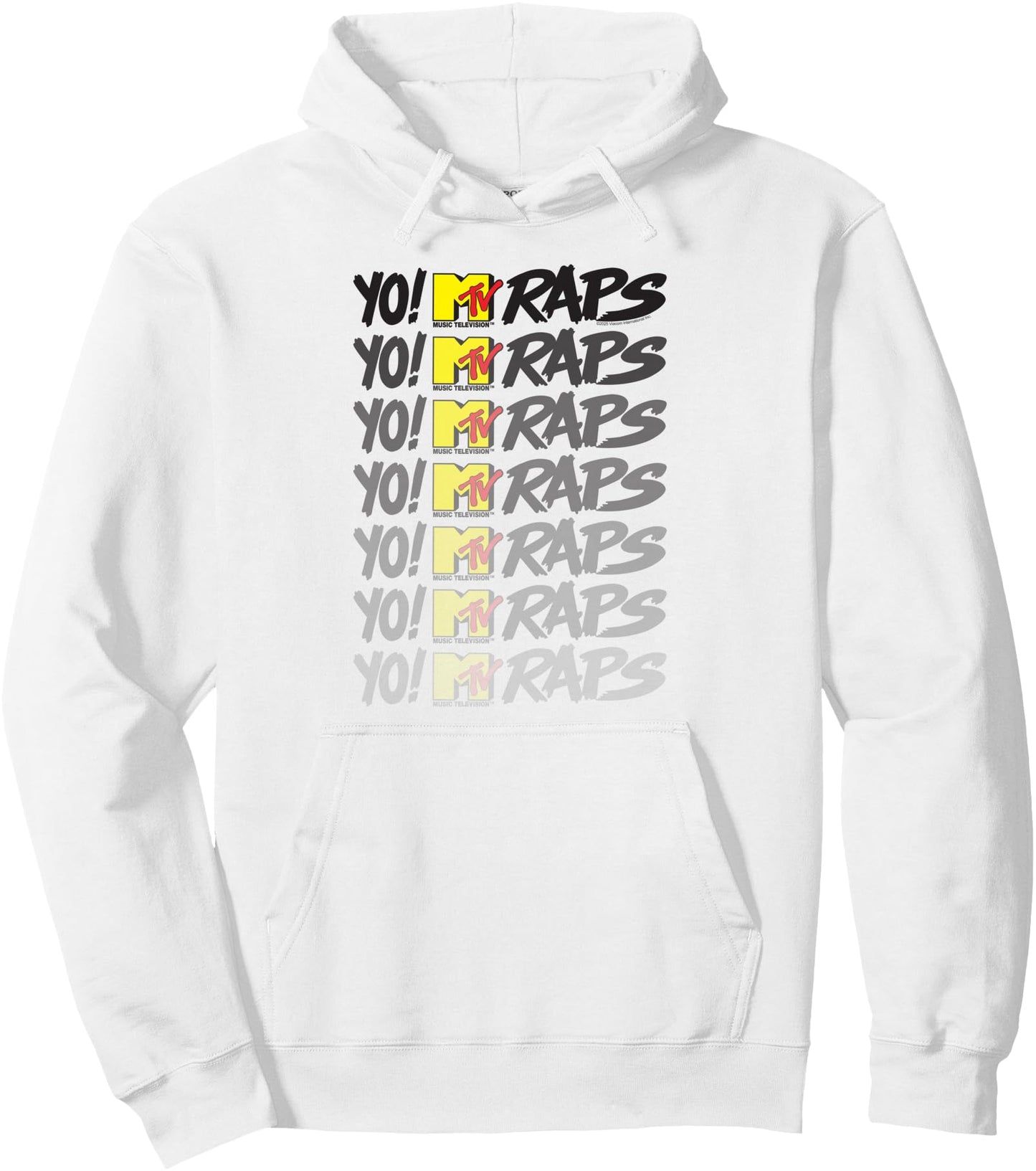 Yo! MTV Raps Repeating Fading Logo Retro TV Pullover Hoodie