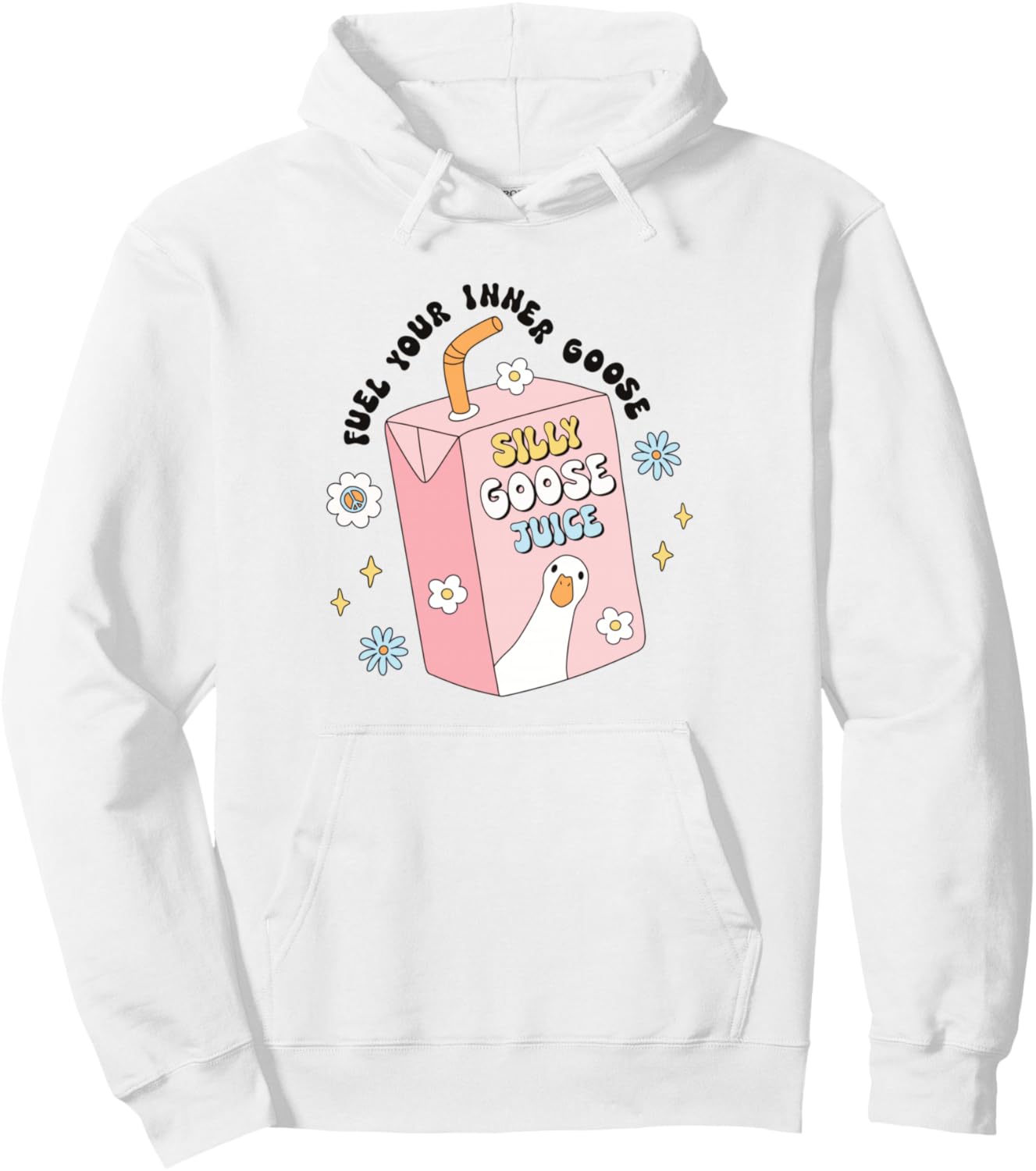Funny Silly Goose Juice Cartoon Fuel Your Inner Goose Humor Pullover Hoodie