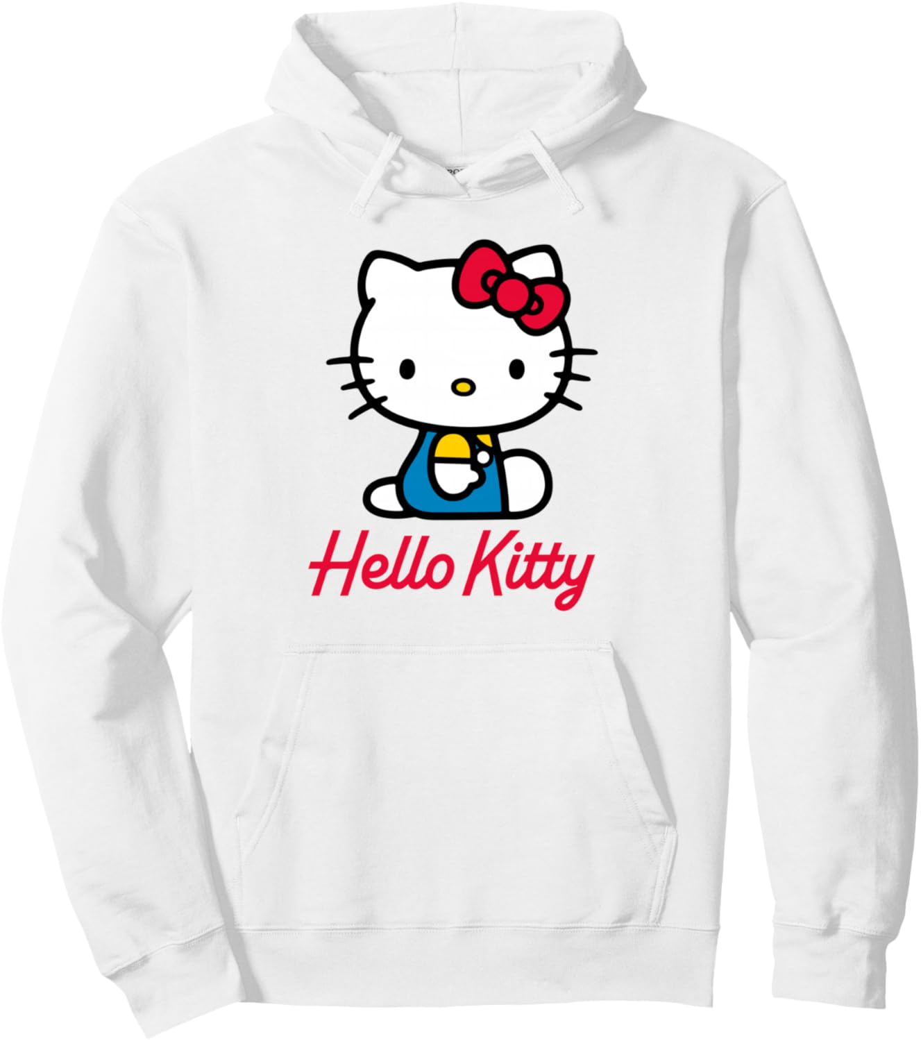 Hello Kitty Big Face Sitting with Script Logo Pullover Hoodie