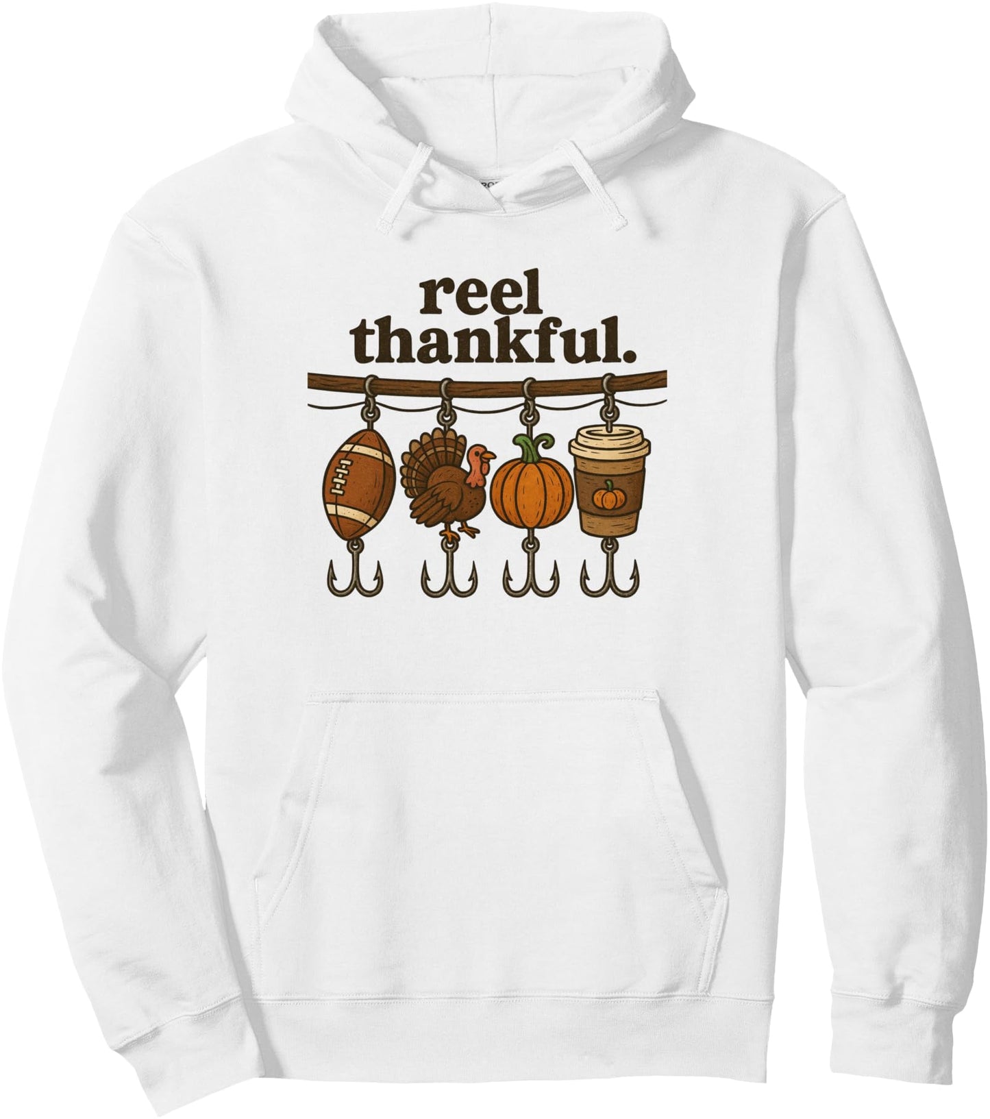 Funny Thanksgiving Fishing Turkey Pumpkin Spice Fall Coffee Pullover Hoodie