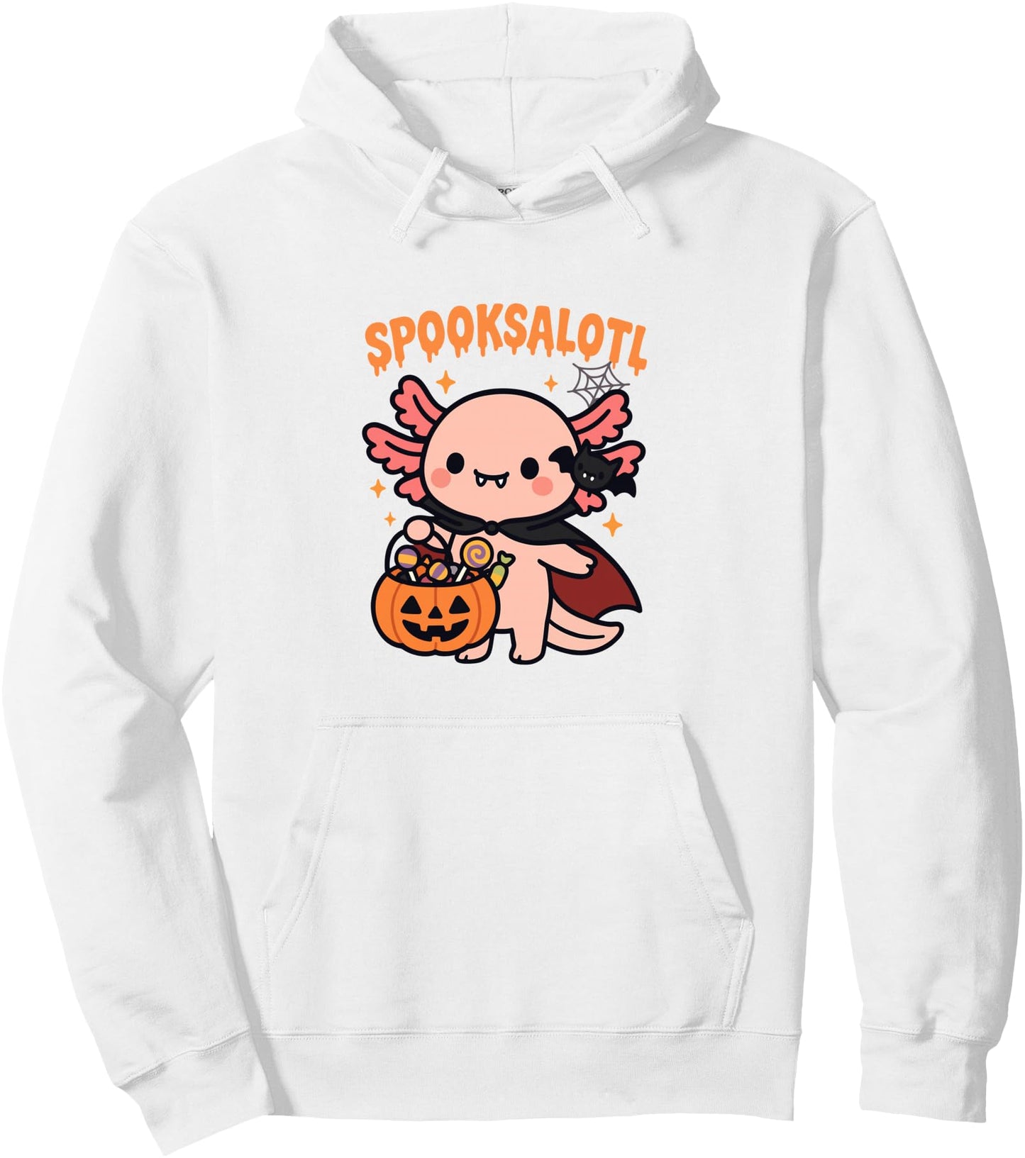 Spooksalotl Vampire Spooky Axolotl Halloween for Girls Pullover Hoodie