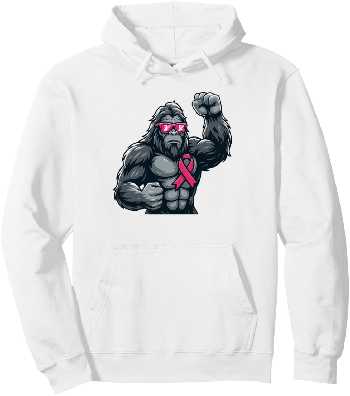 Bigfoot Pink Ribbon Breast Cancer Awareness Month Women Men Pullover Hoodie