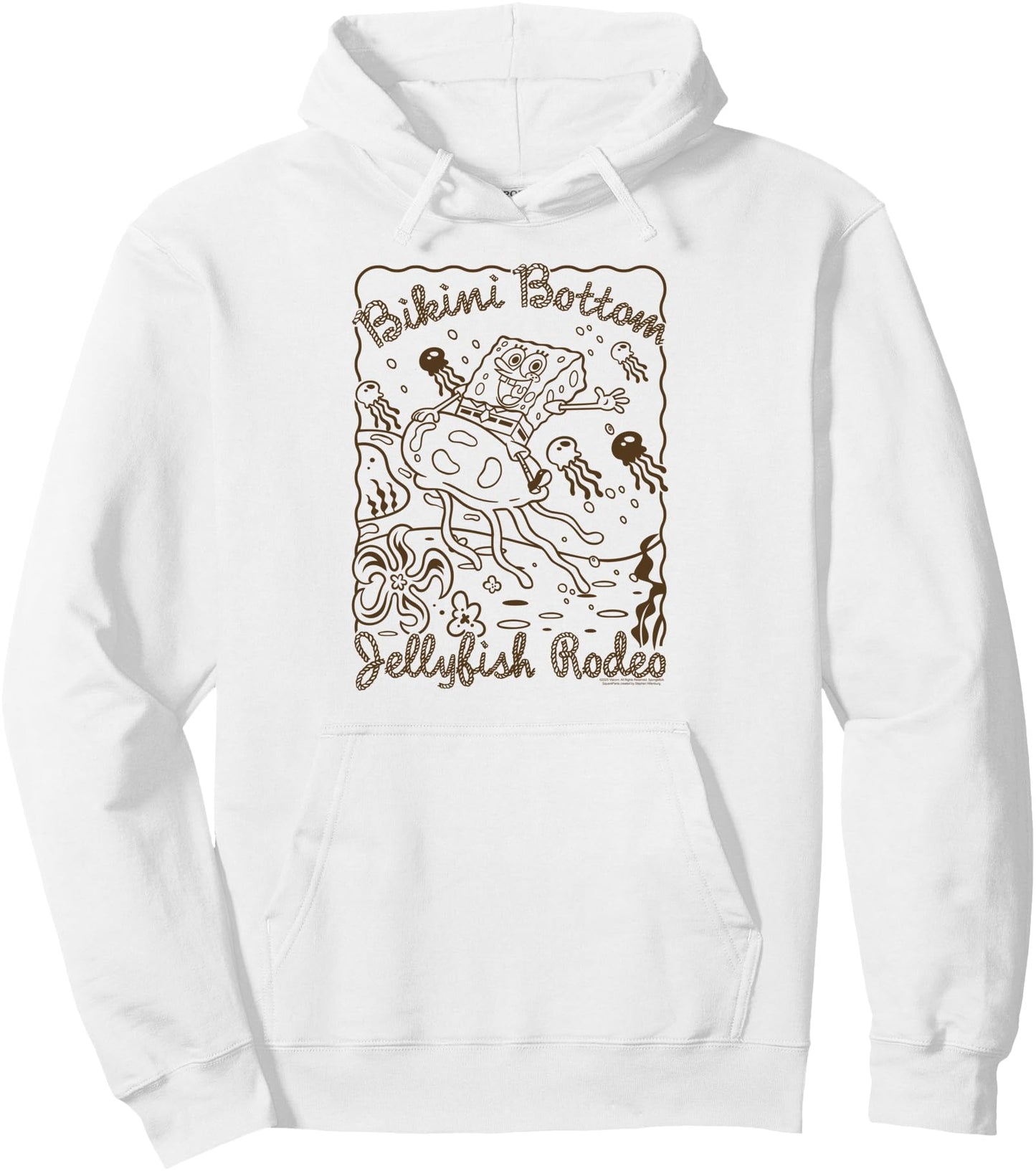 SpongeBob SquarePants Bikini Bottom Jellyfish Rodeo Cartoon Pullover Hoodie
