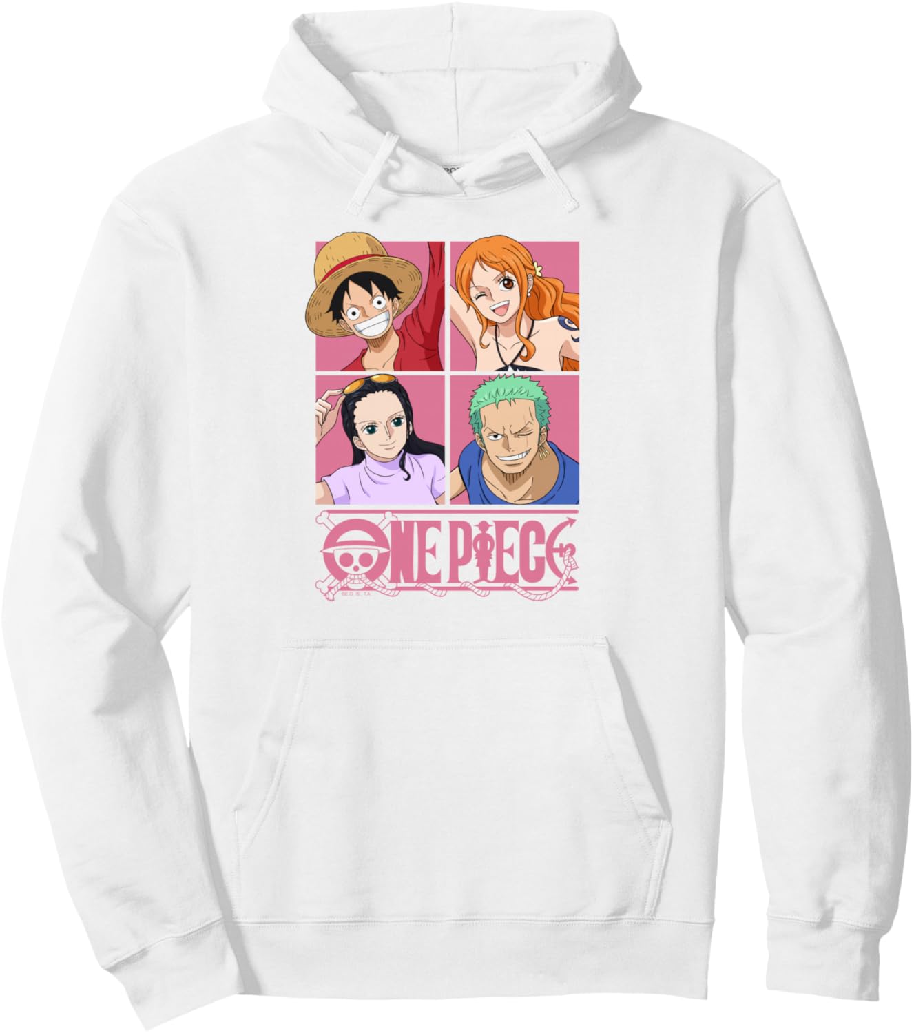One Piece Anime Straw Hat Crew Pop Art Squares Pullover Hoodie