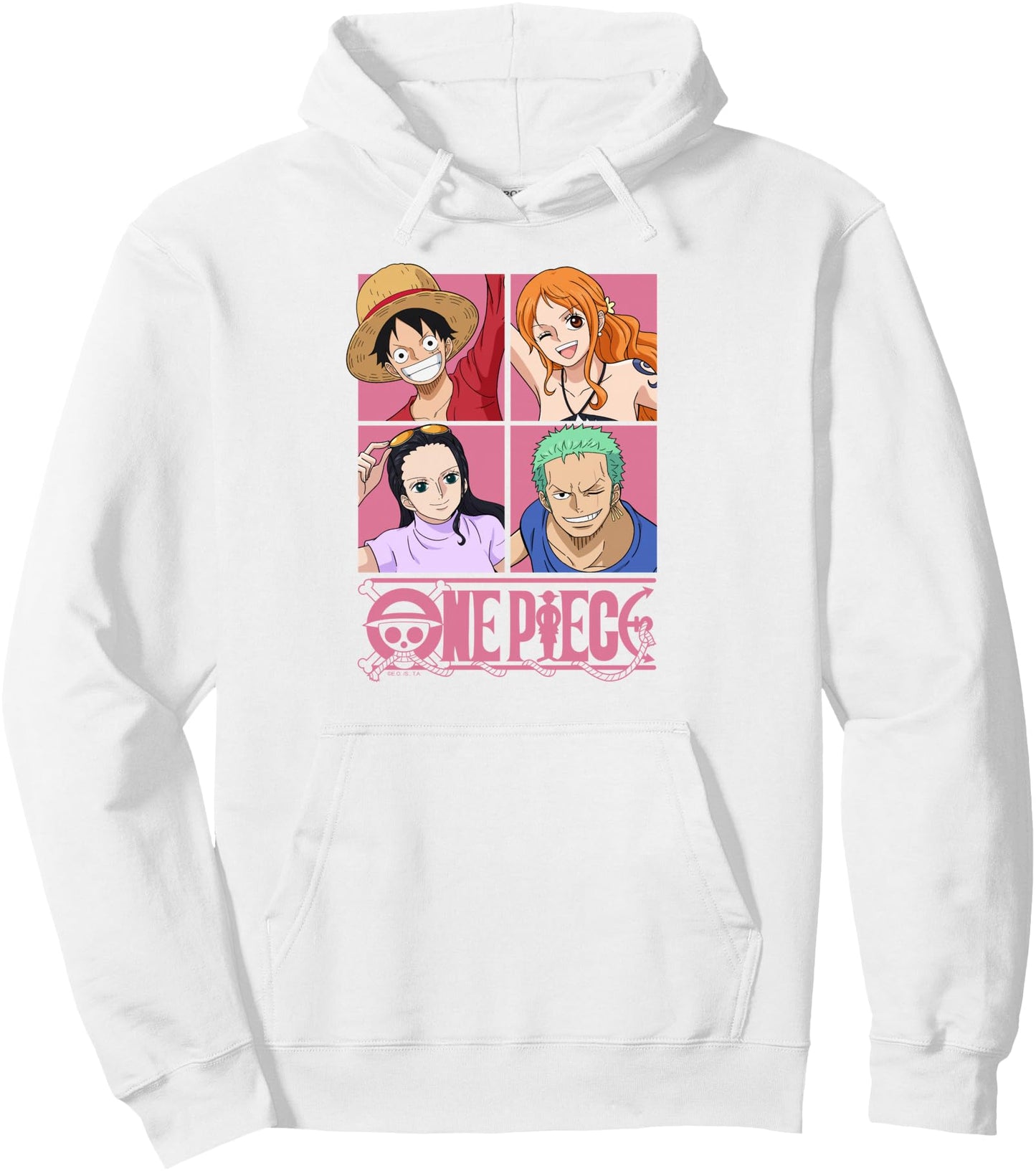 One Piece Anime Straw Hat Crew Pop Art Squares Pullover Hoodie