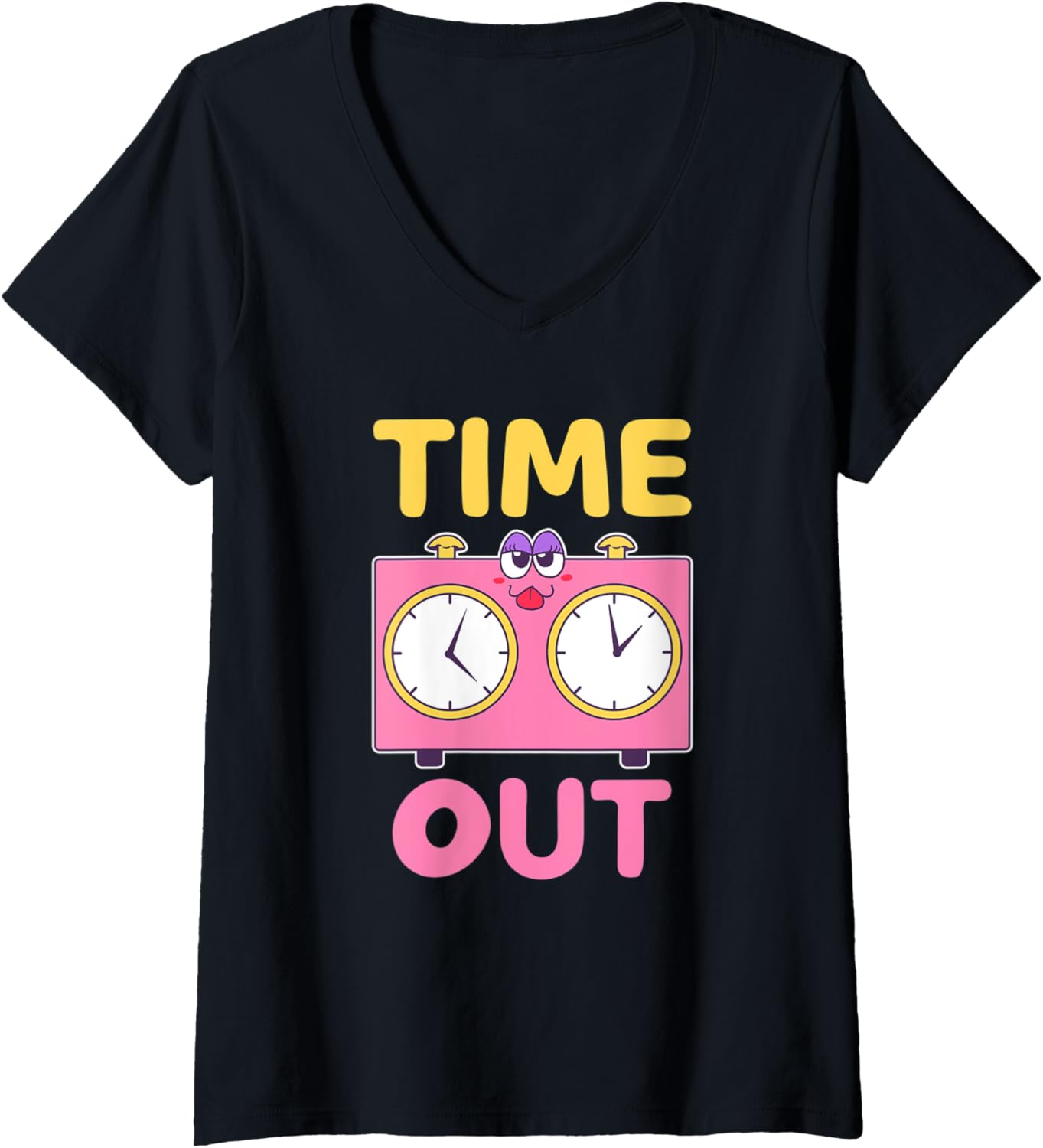 Womens Chess Time Out Chibi Drawing V-Neck