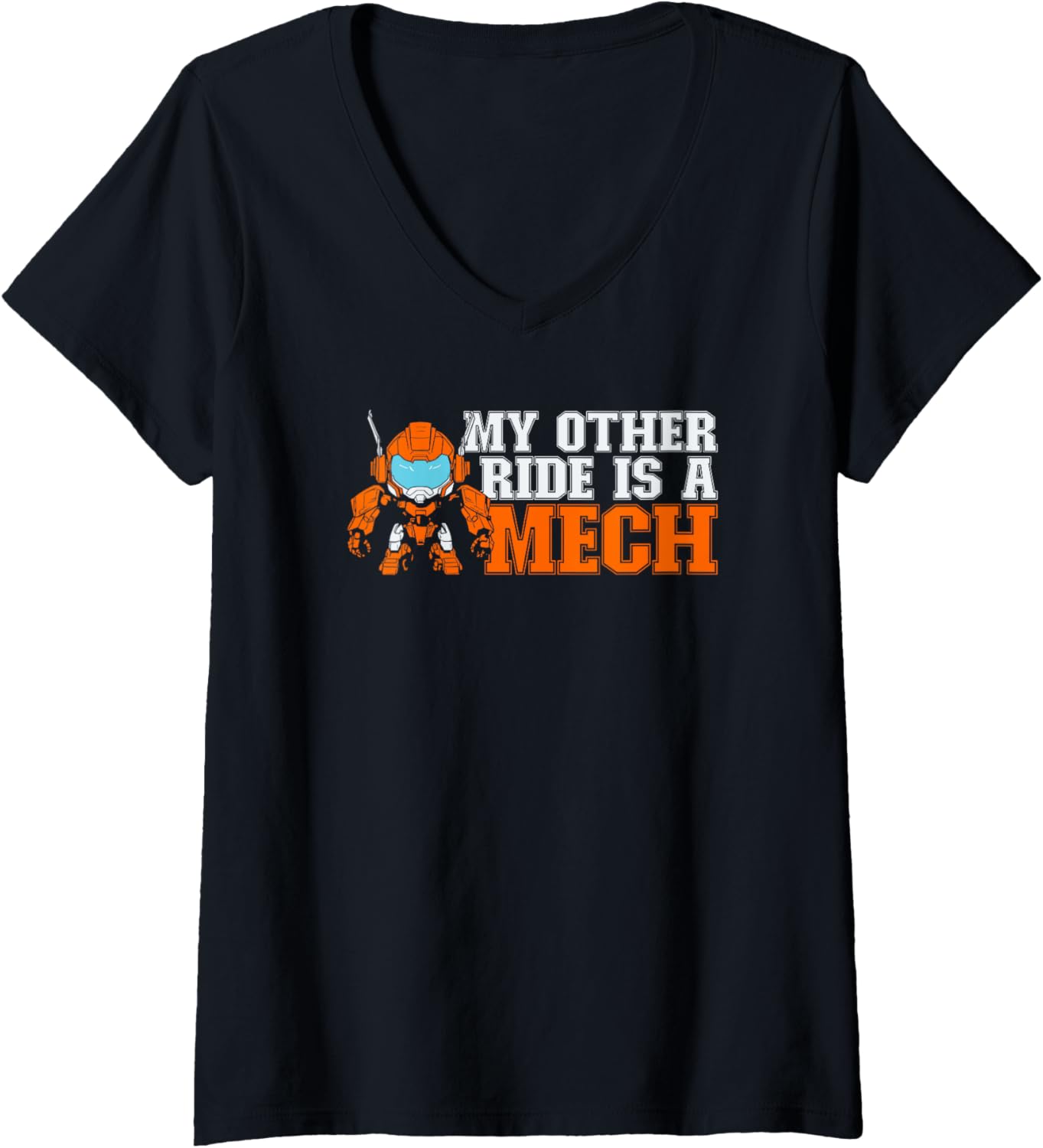 Womens Mecha Kawaii Cosplay Japan Otaku Japanese Manga Anime Chibi V-Neck