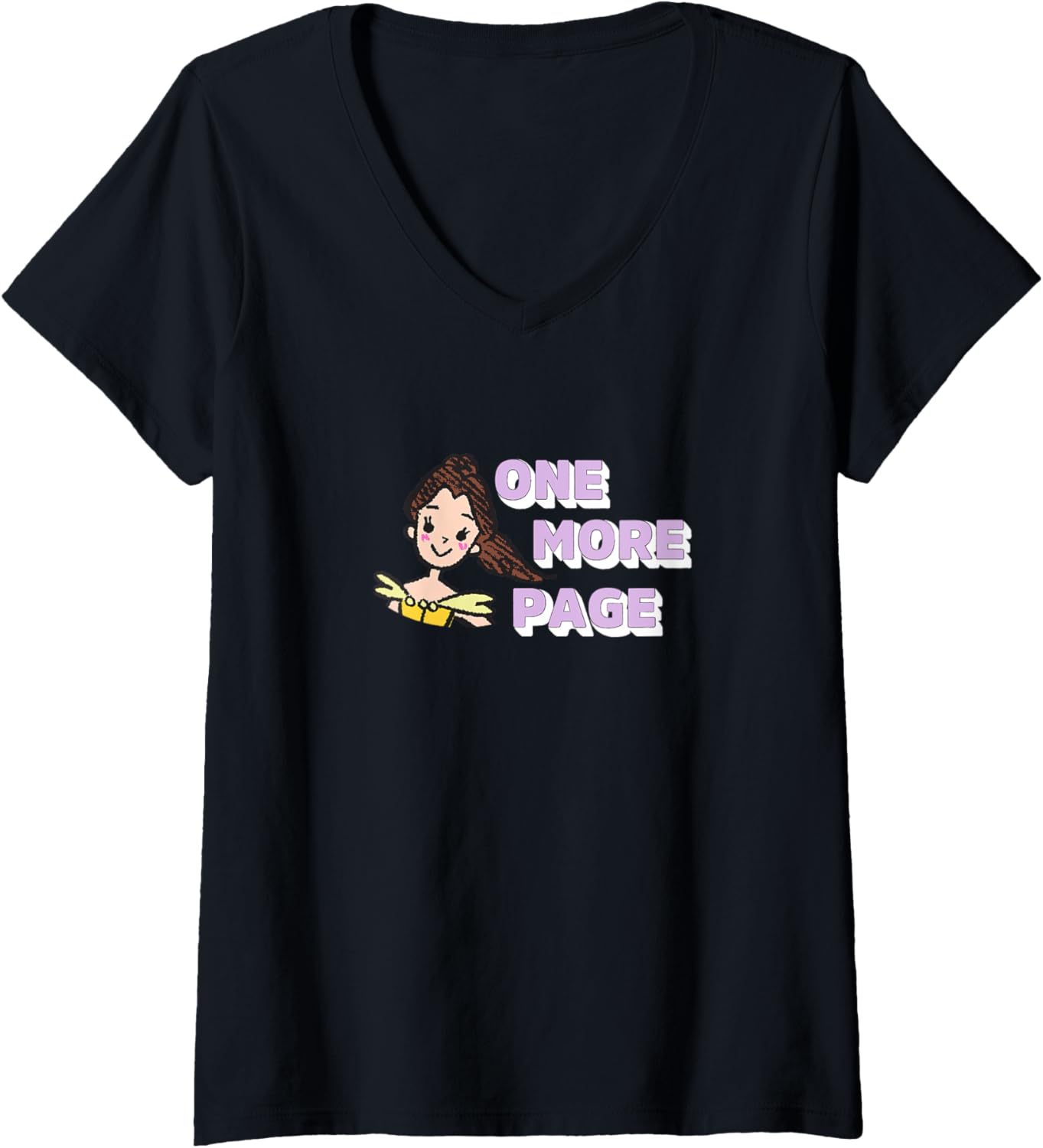 Disney Beauty and the Beast Belle One More Page Cute Chibi V-Neck