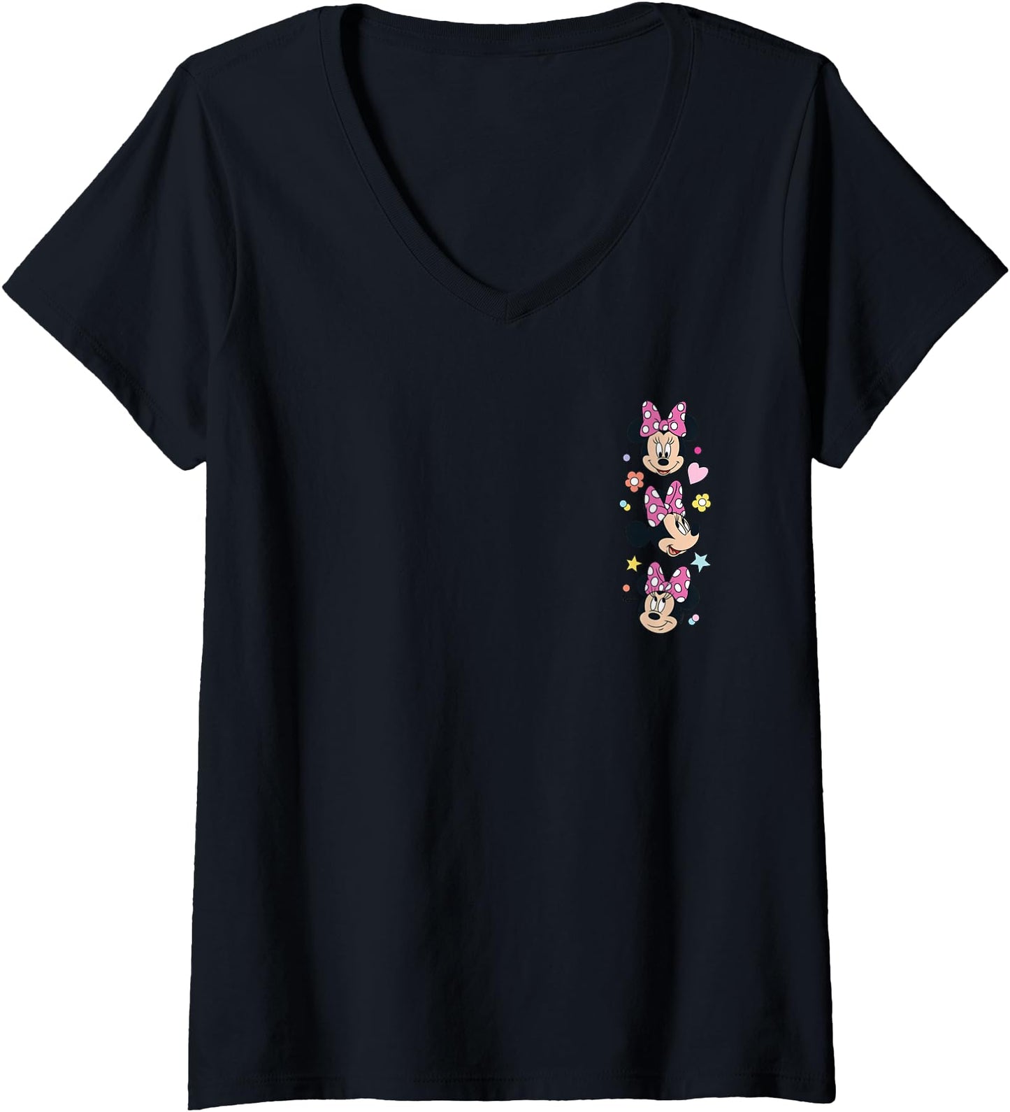 Womens MInnie - Minnie Face And Icons V-Neck