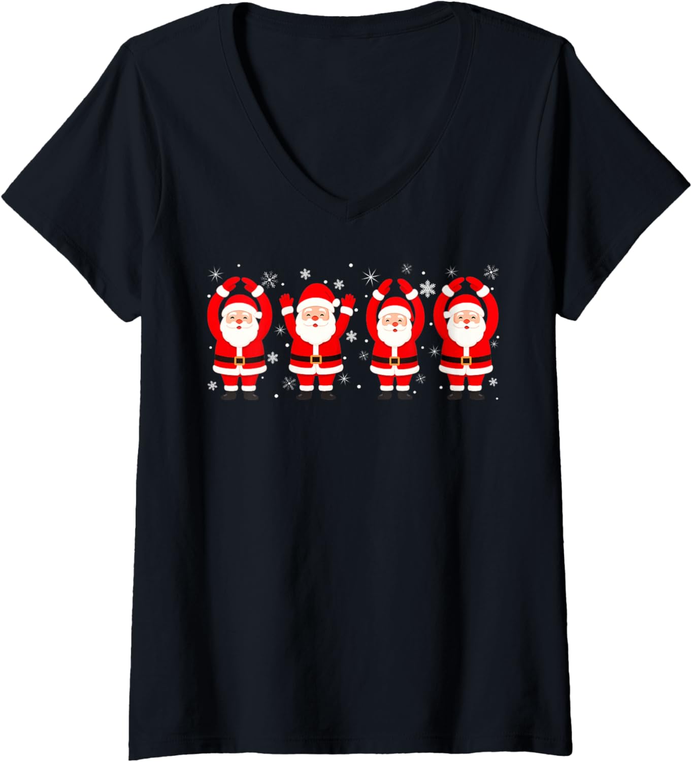 Womens O-H-I-O State Funny Santa Ohio Vintage Christmas Team V-Neck
