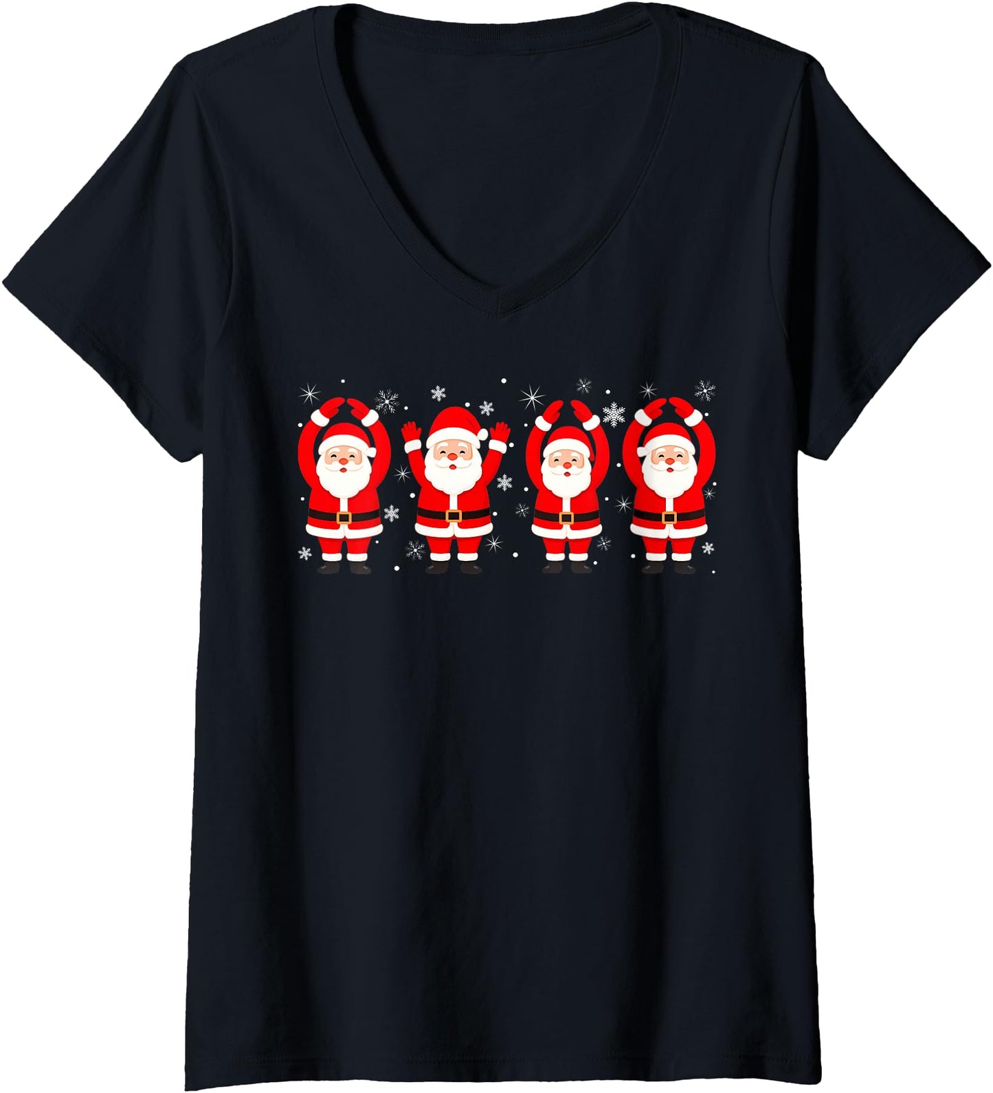Womens O-H-I-O State Funny Santa Ohio Vintage Christmas Team V-Neck