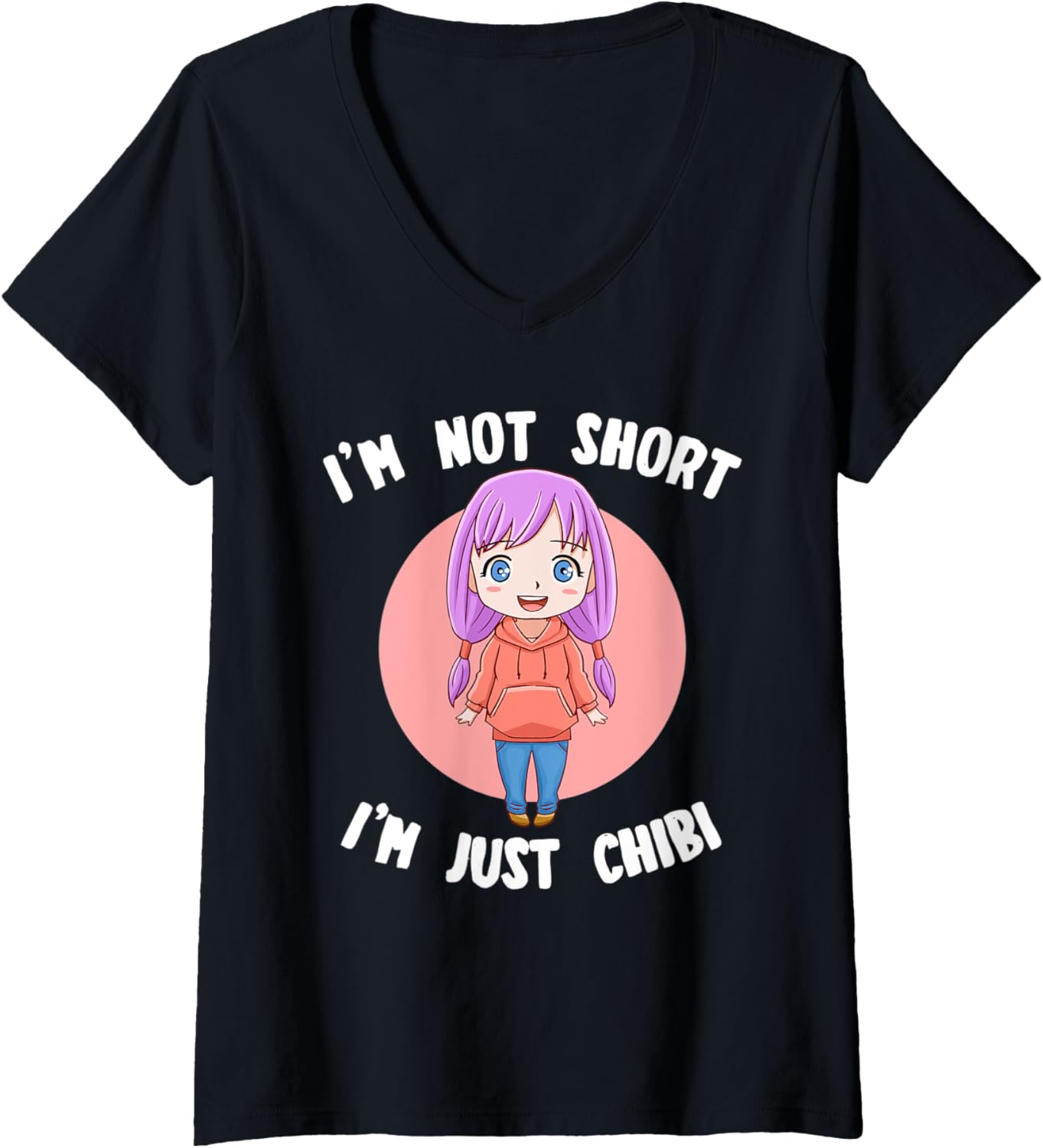 Womens Anime Lover Otaku Chibi Cosplayers Japanese V-Neck