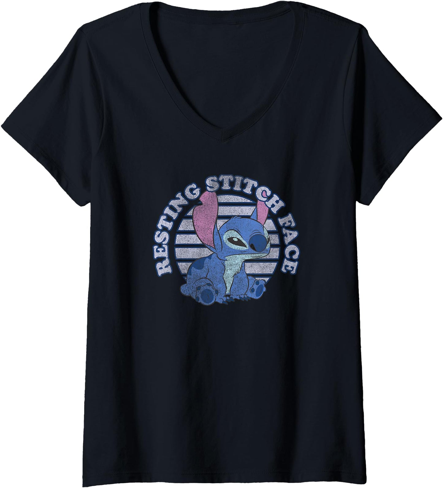 Womens Disney Lilo & Stitch Resting Stitch Face V-Neck