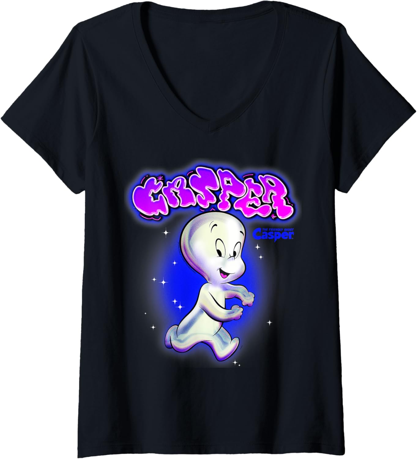 Casper the Friendly Ghost Graffiti V-Neck T-Shirt