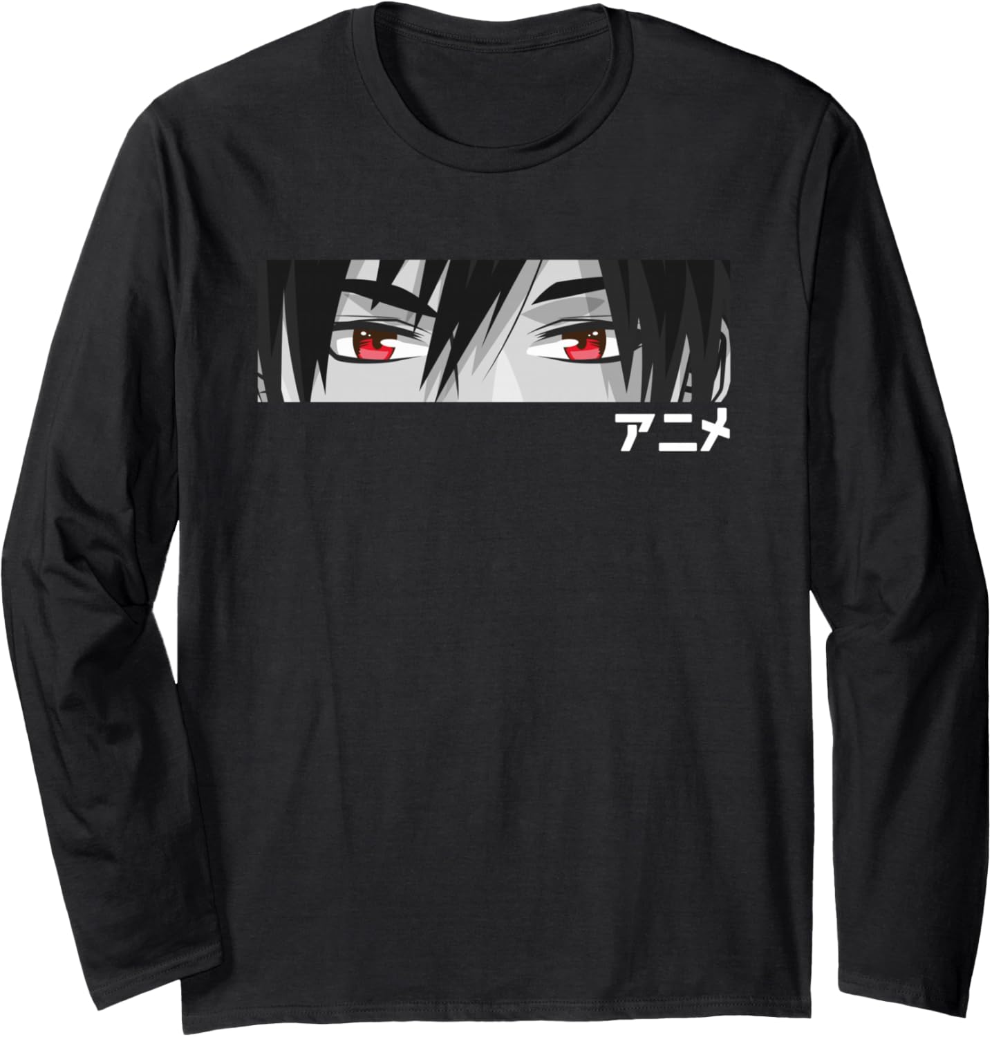 Anime in Japanese Characters Kawaii Eyes Face Long Sleeve