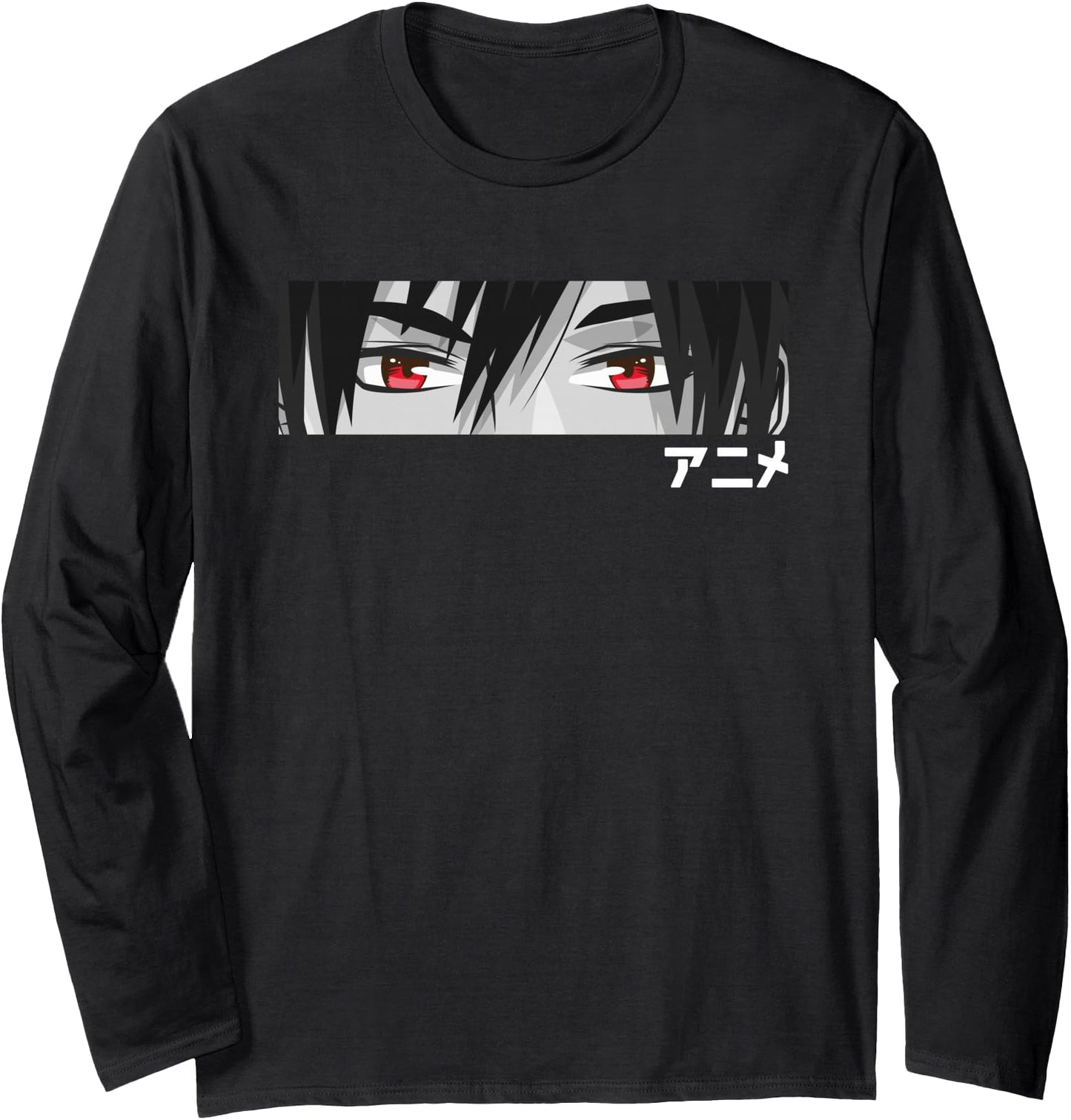 Anime in Japanese Characters Kawaii Eyes Face Long Sleeve