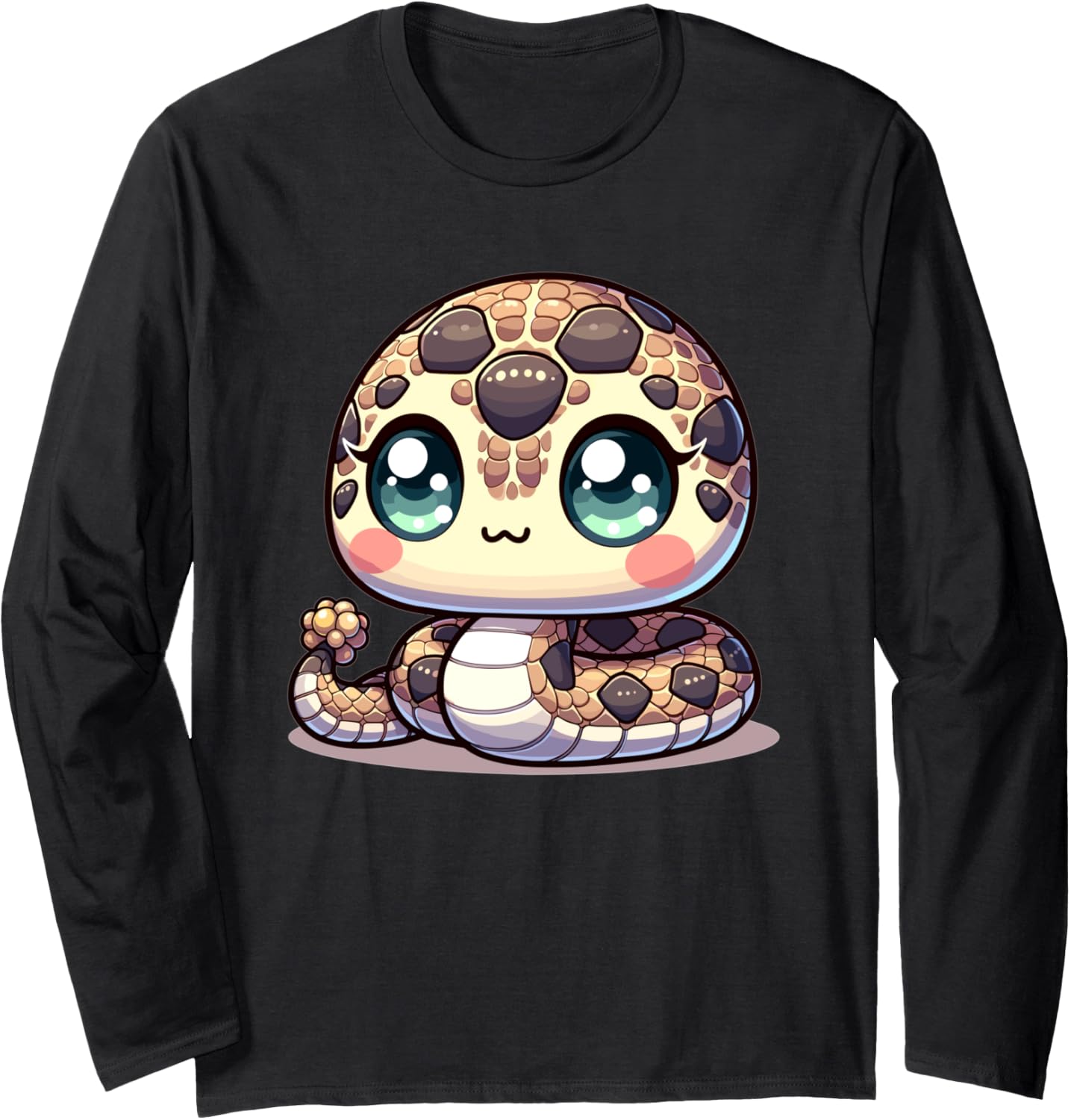 Adorable Cute Japanese Kawaii Chibi Rattlesnake Long Sleeve