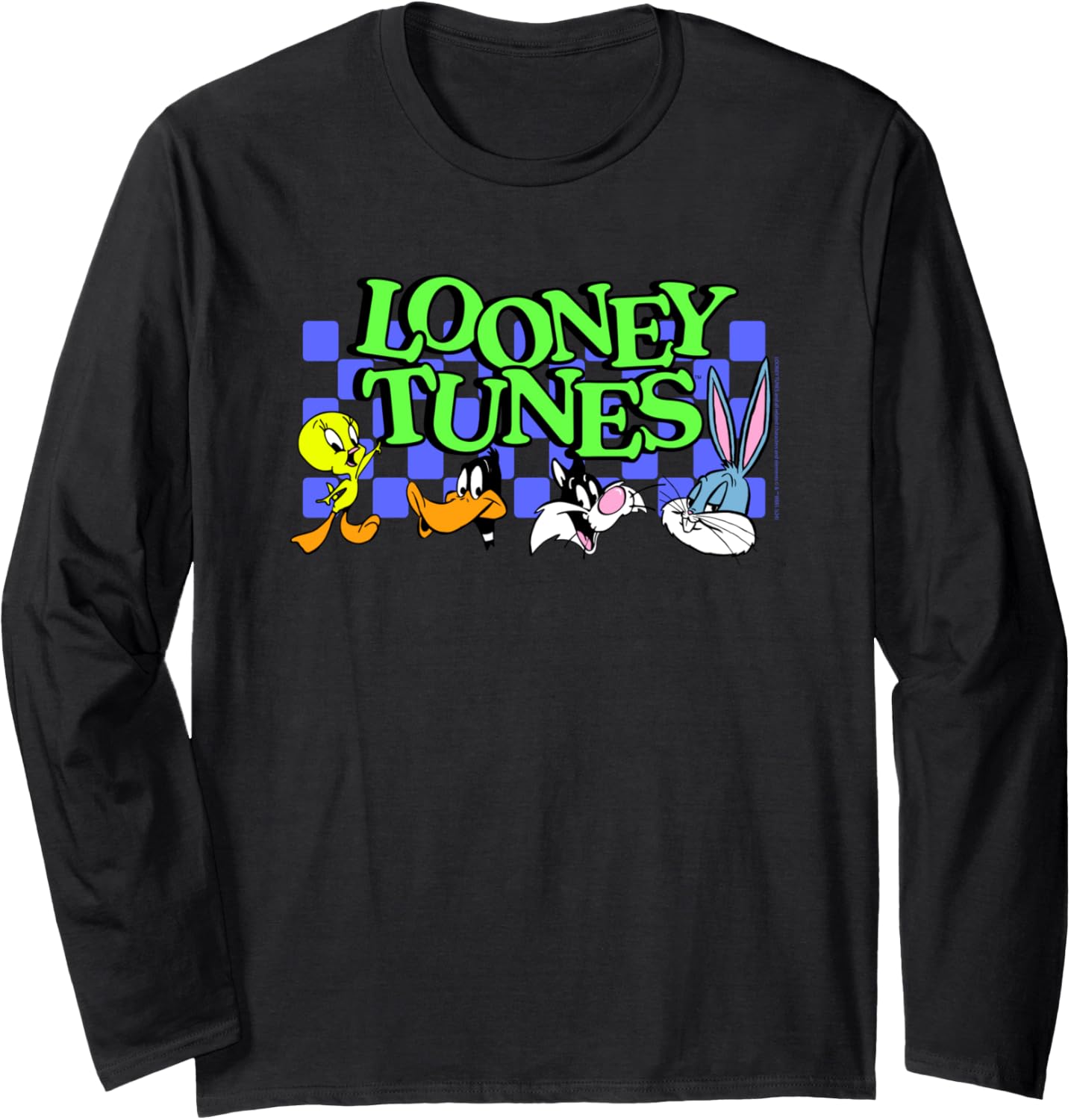 Amazon Essentials Looney Tunes Checkerboard with Characters Long Sleeve