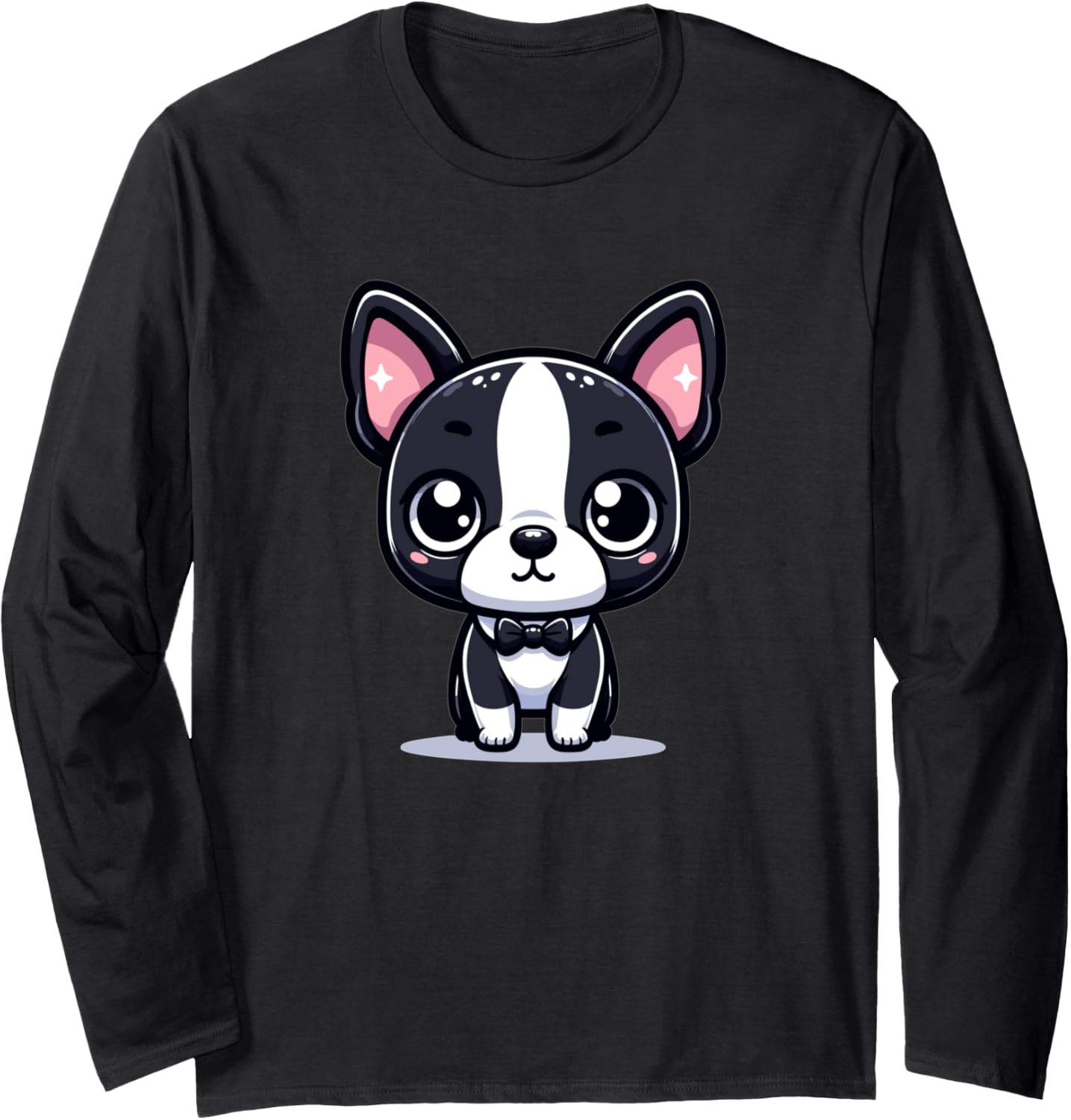 Adorable Cute Japanese Kawaii Chibi Boston Terrier Long Sleeve