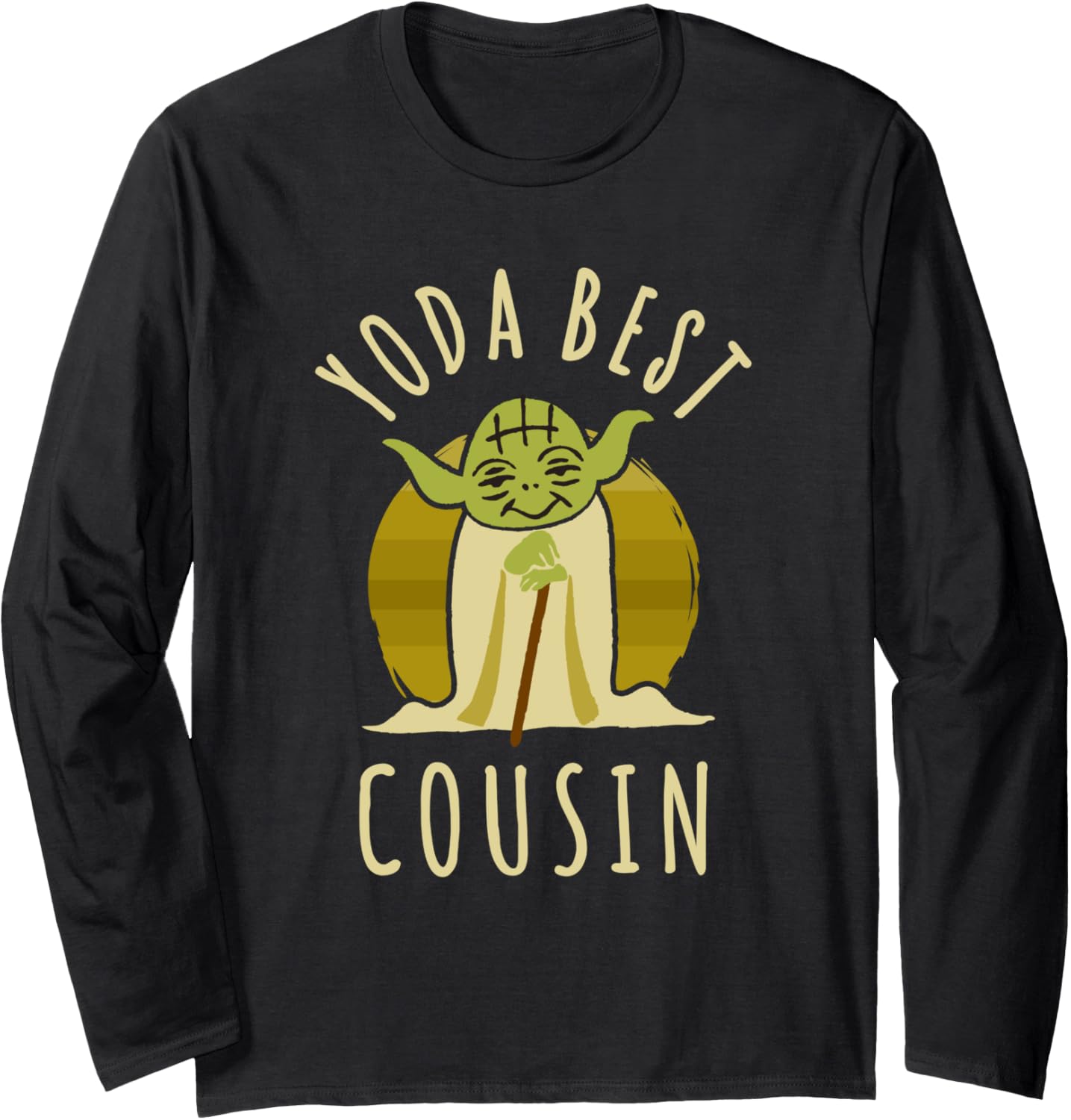 Star Wars Classic Yoda Best Cousin Jedi Vintage Chibi Yoda Long Sleeve