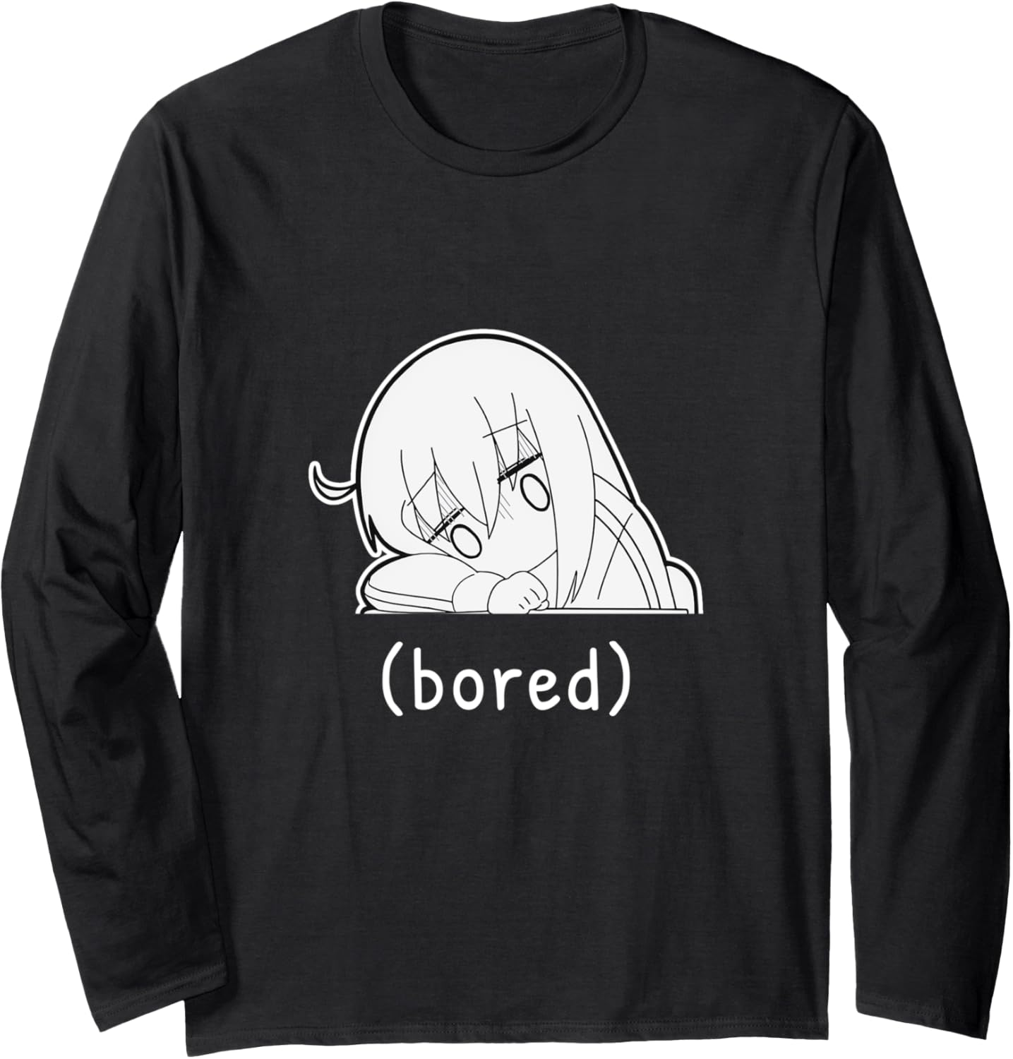 Funny Anime & Manga Bored Bocchi Chibi Meme Long Sleeve