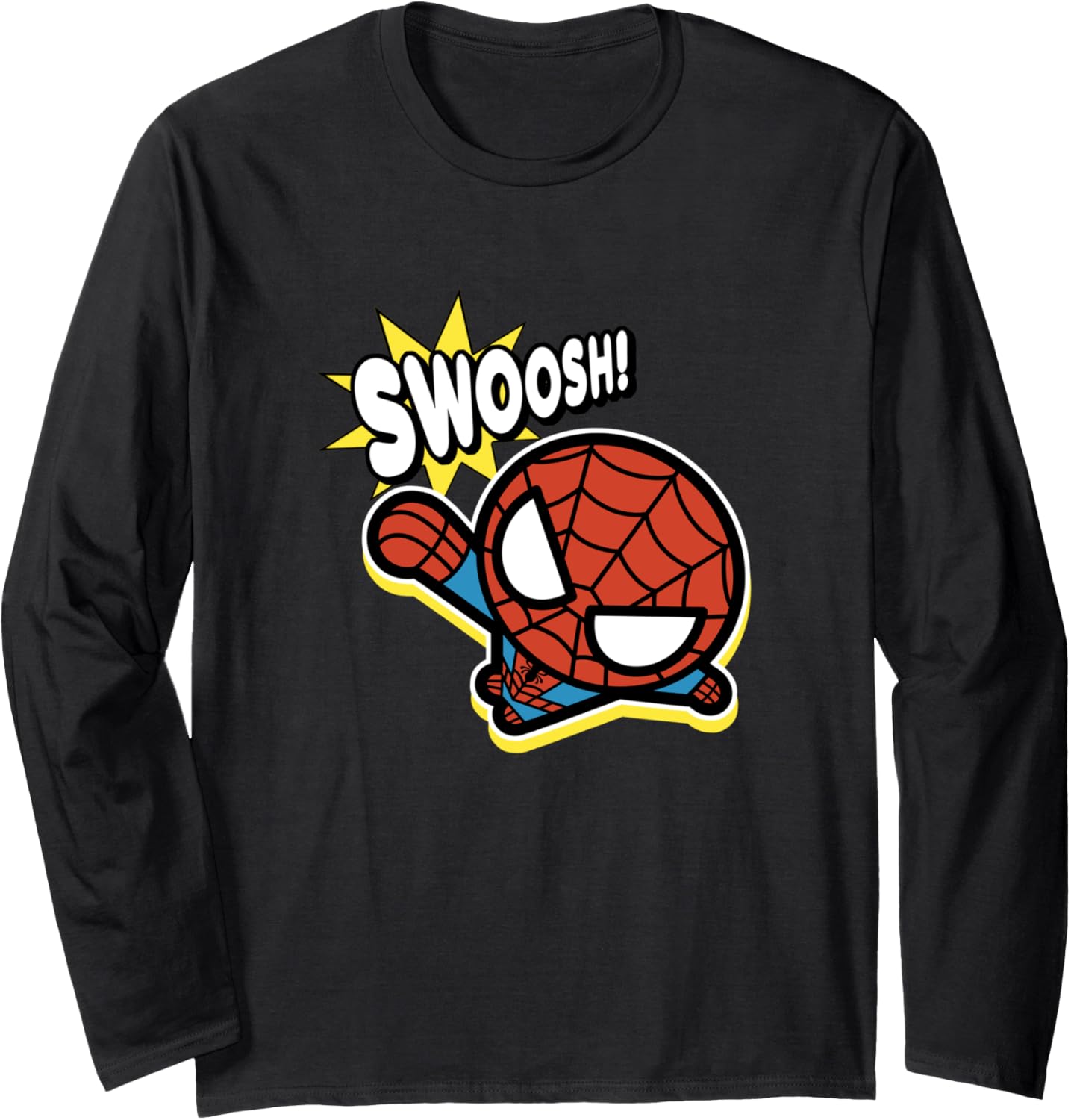 Marvel Kawaii Swoosh! Chibi Spidey Jumping Into Action Logo Long Sleeve