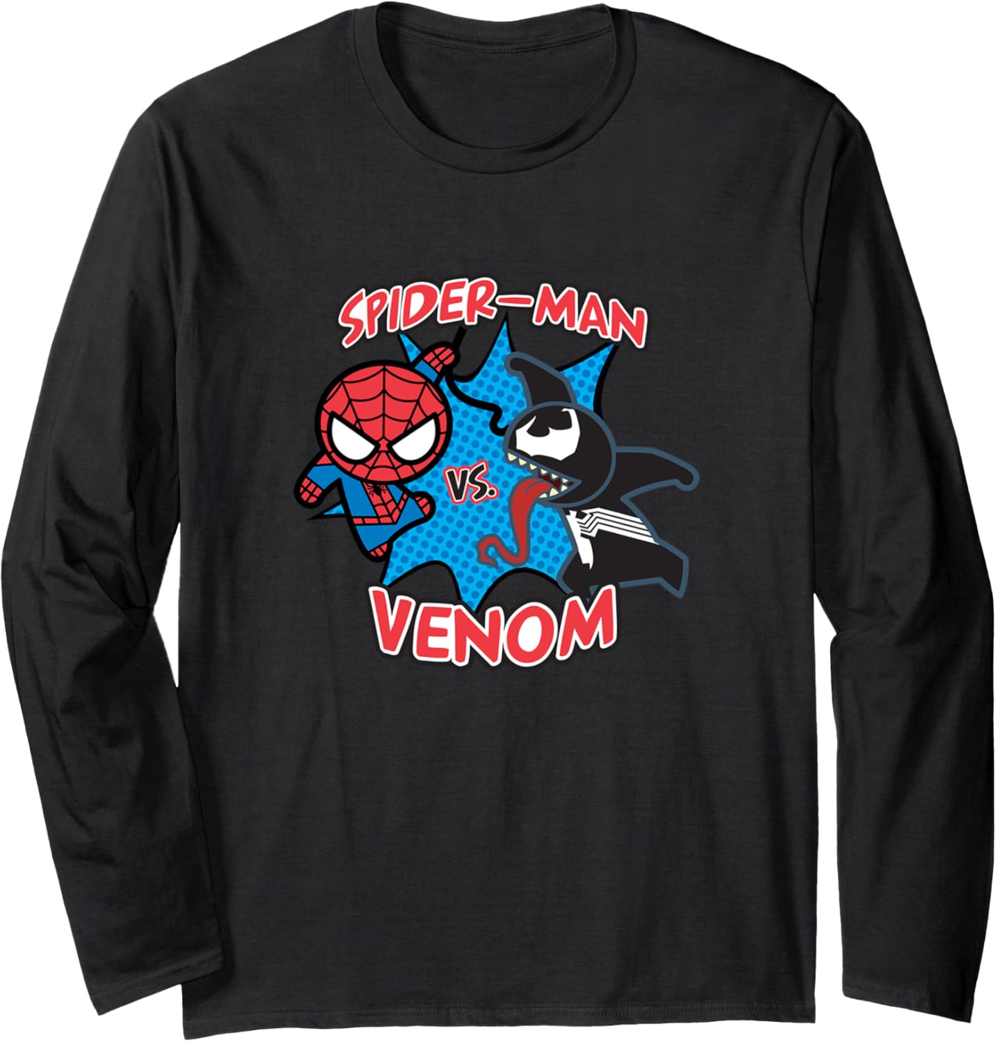 Marvel Kawaii Spider-Man VS Venom Epic Chibi Fight Long Sleeve