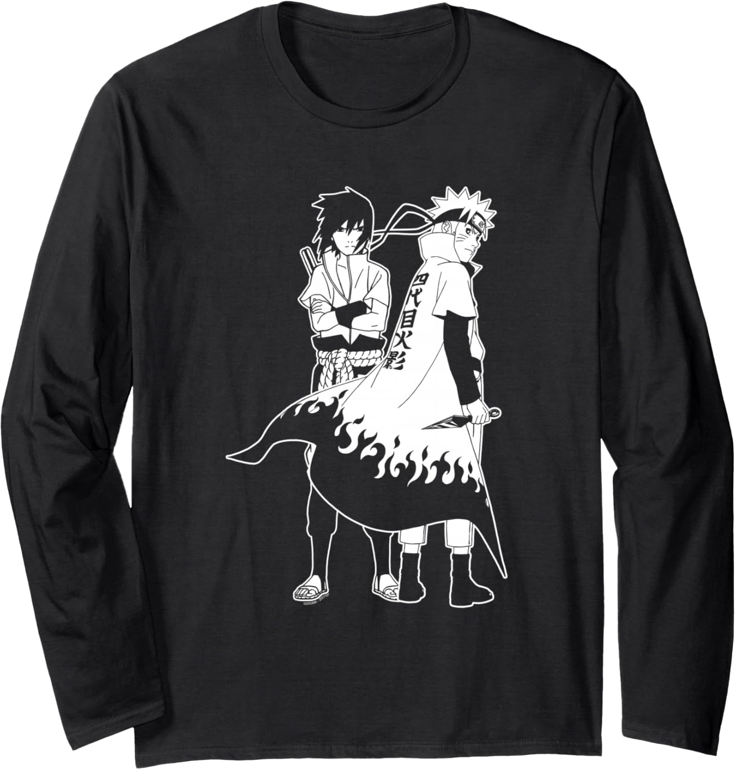 Naruto Shippuden Naruto and Sasuke Outline Long Sleeve