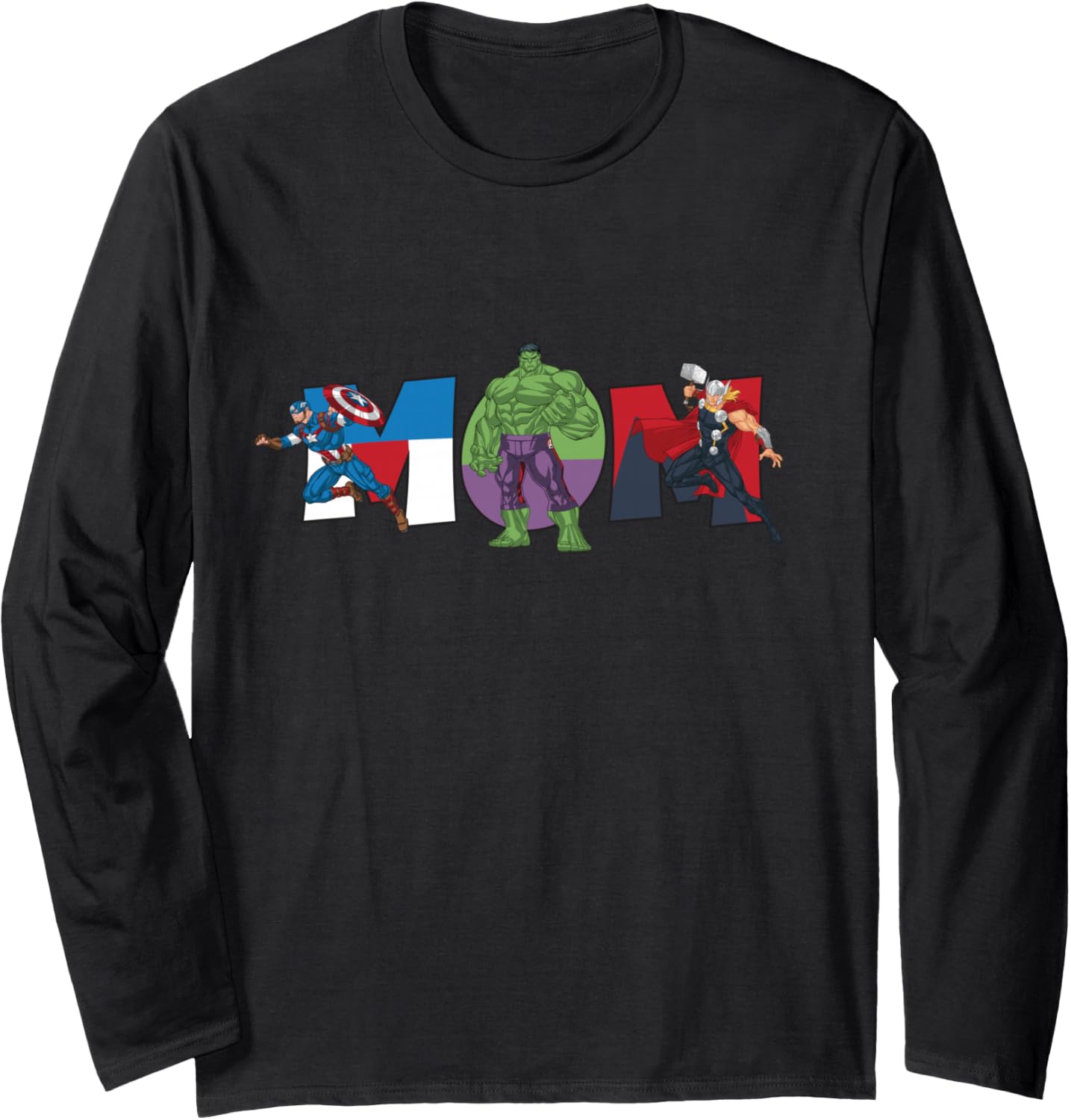 Marvel Avengers Team Mom Mother\u2019s Day Family Trip Birthday Long Sleeve