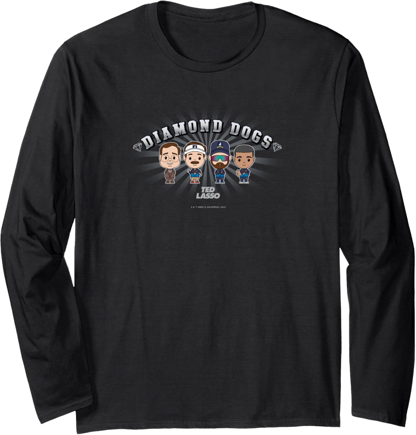 Ted Lasso Diamond Dogs Group Shot Chibi Style Long Sleeve
