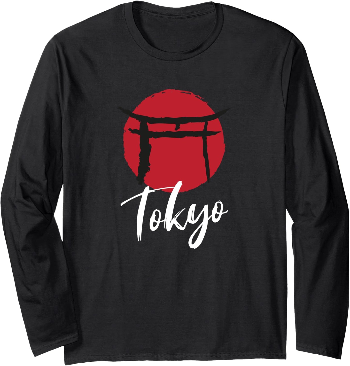 Souvenir Tokyo Gift - Torii Gate Japanese Flag Design Long Sleeve