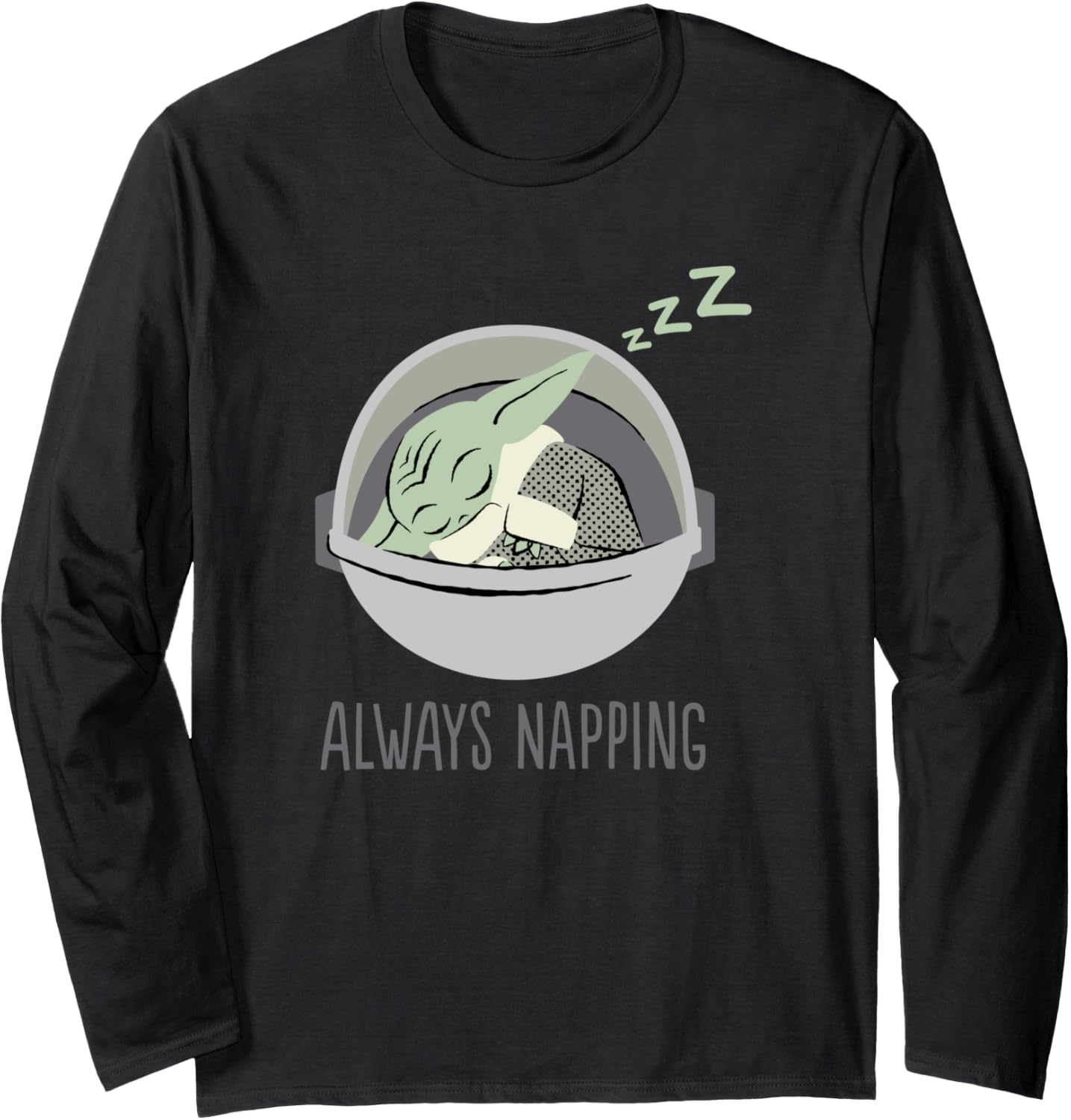 Star Wars The Mandalorian Always Napping Grogu Chibi Disney+ Long Sleeve