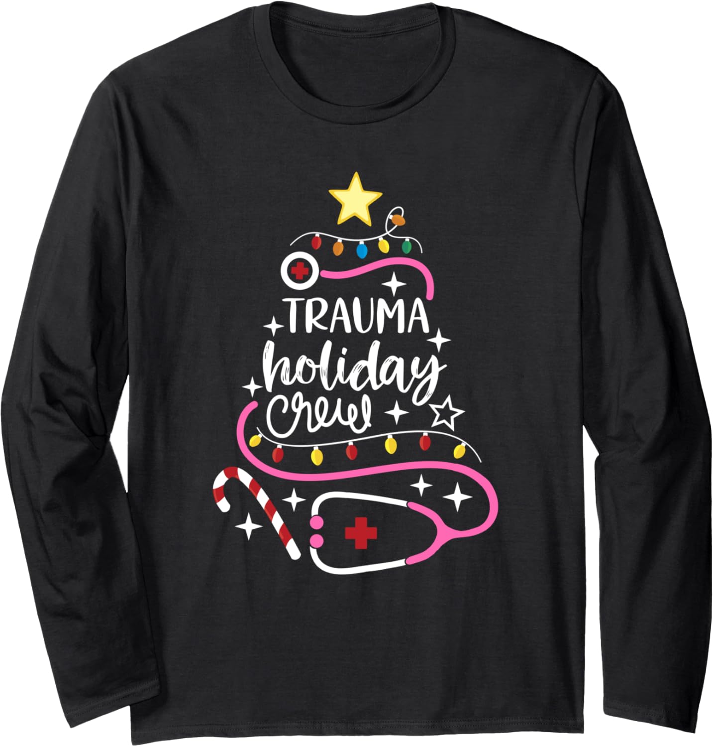 Trauma Holiday Crew Xmas Emergency Nurse Secretary Long Sleeve